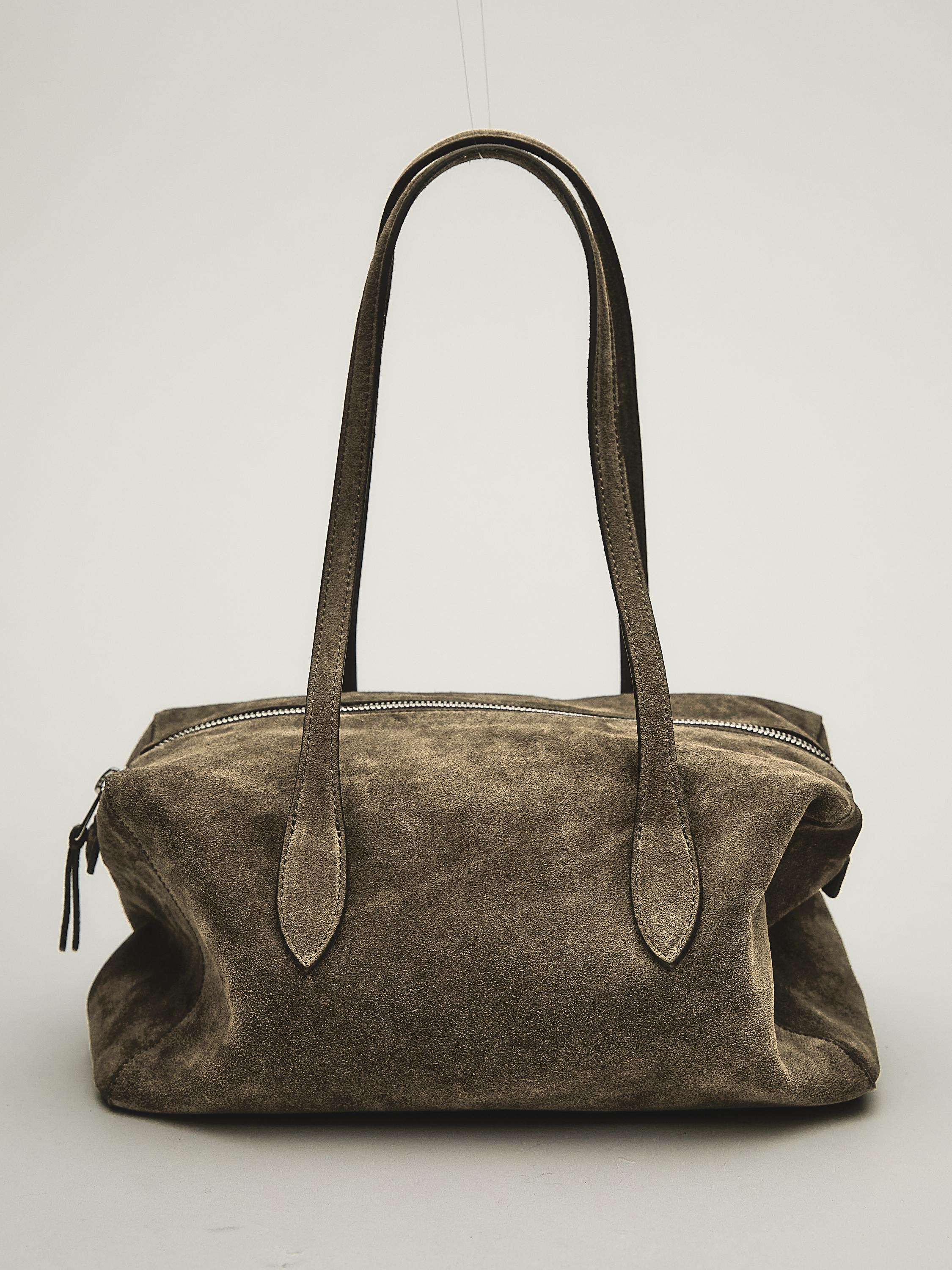 Split leather west satchel bag