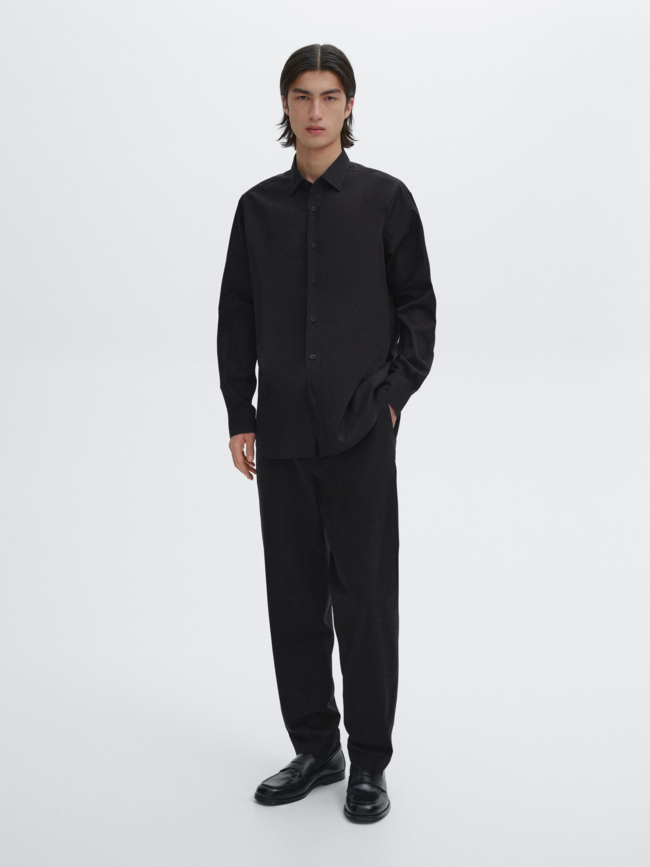 Poplin jogger fit trousers