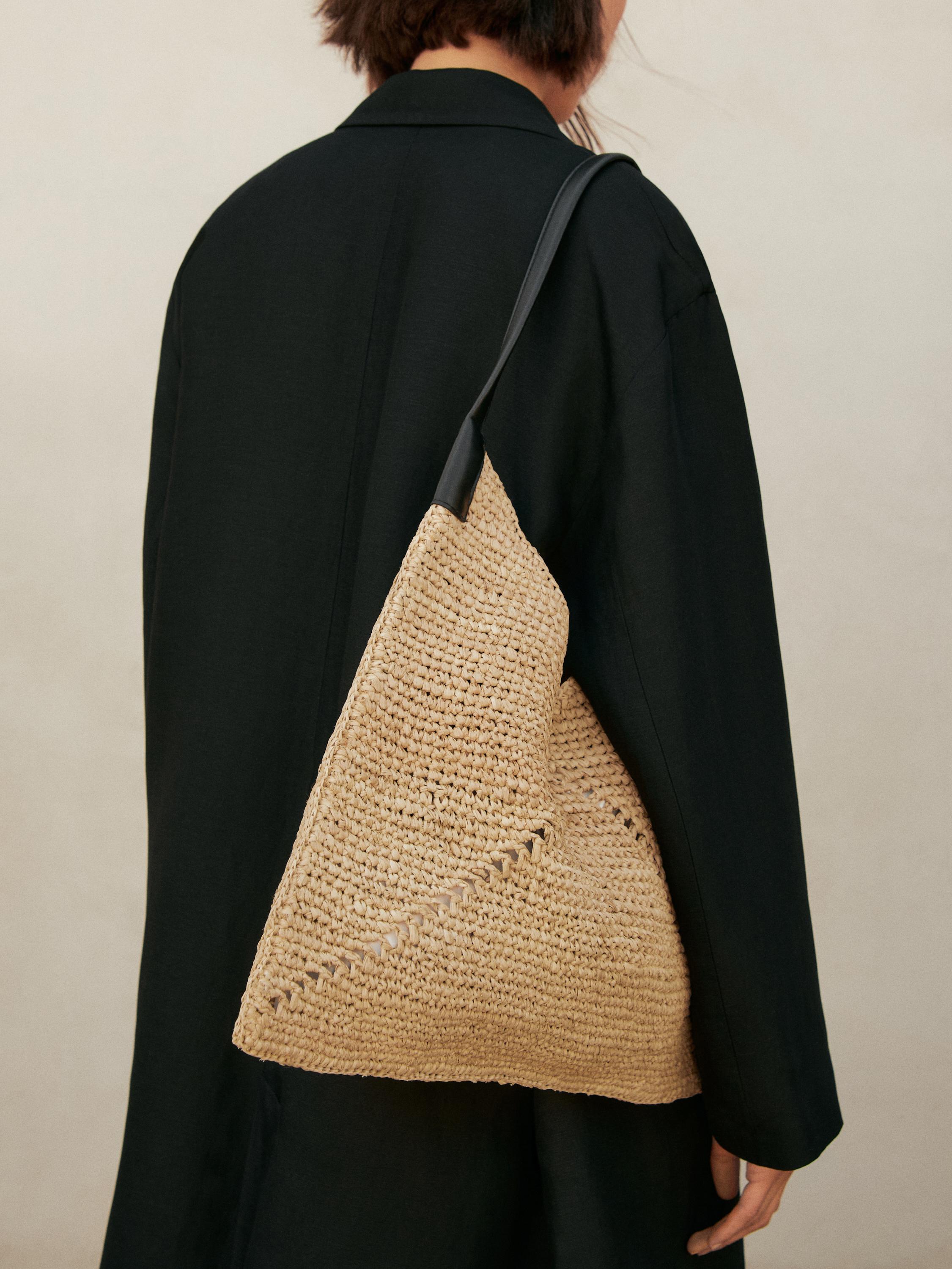 Massimo dutti raffia bag sale