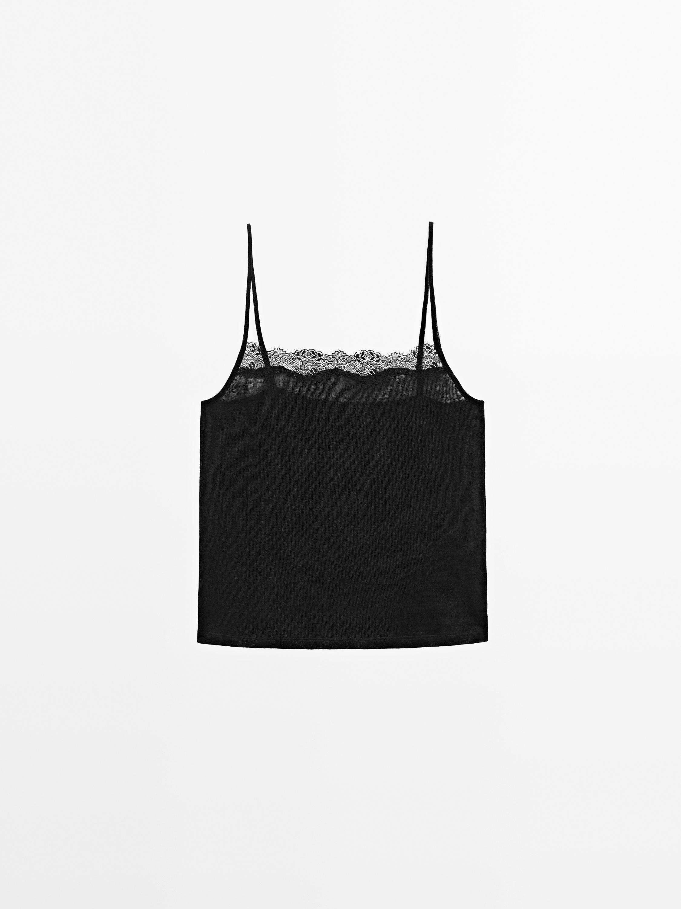 Strappy top with lace detail