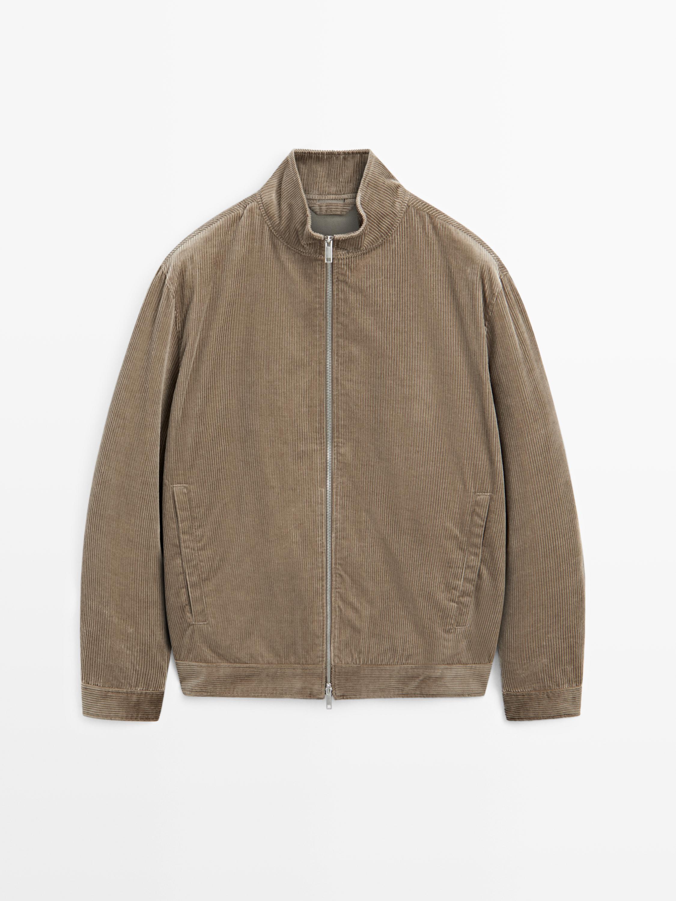 High neck corduroy jacket
