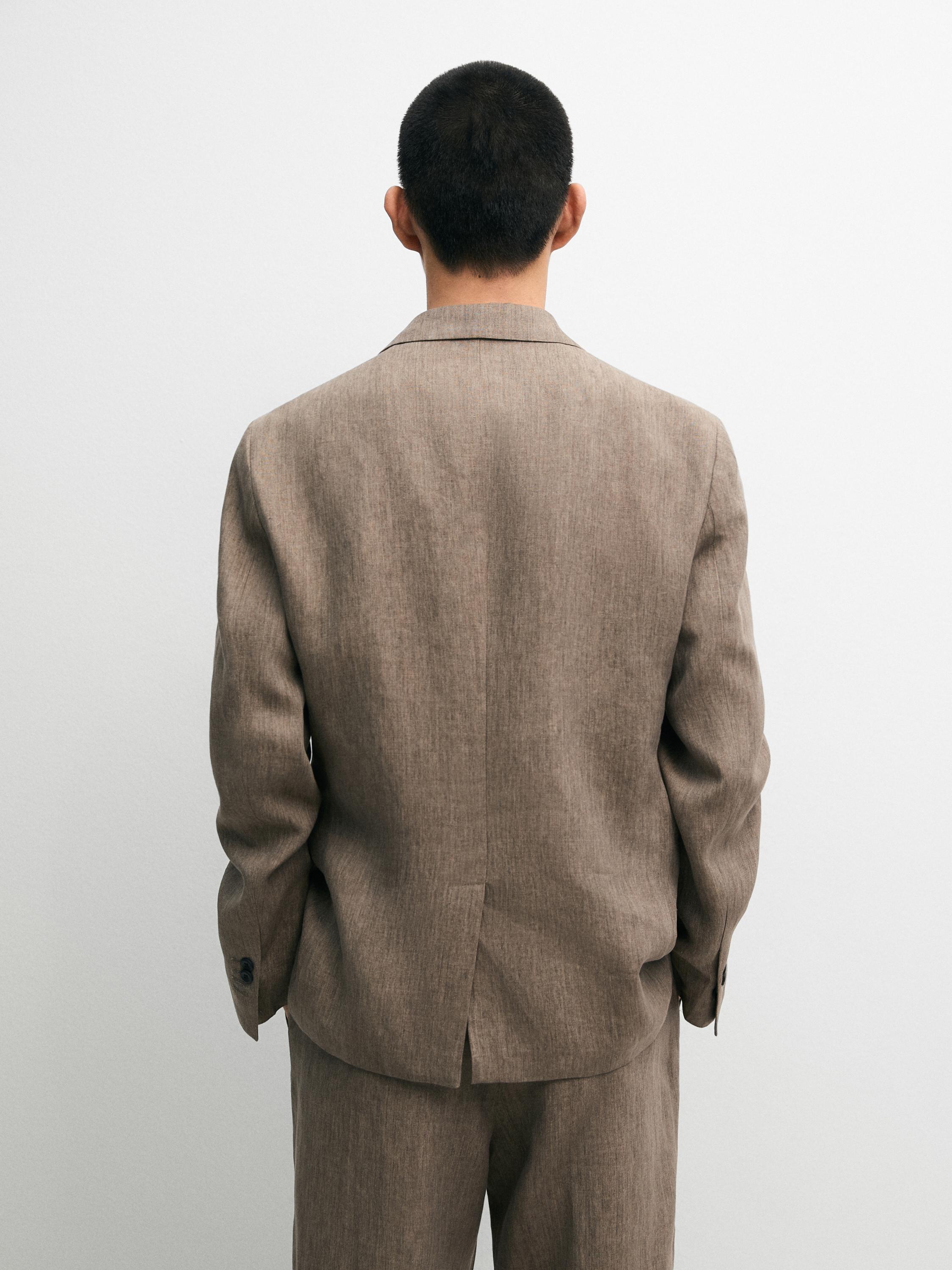100% linen suit blazer — OCHRE