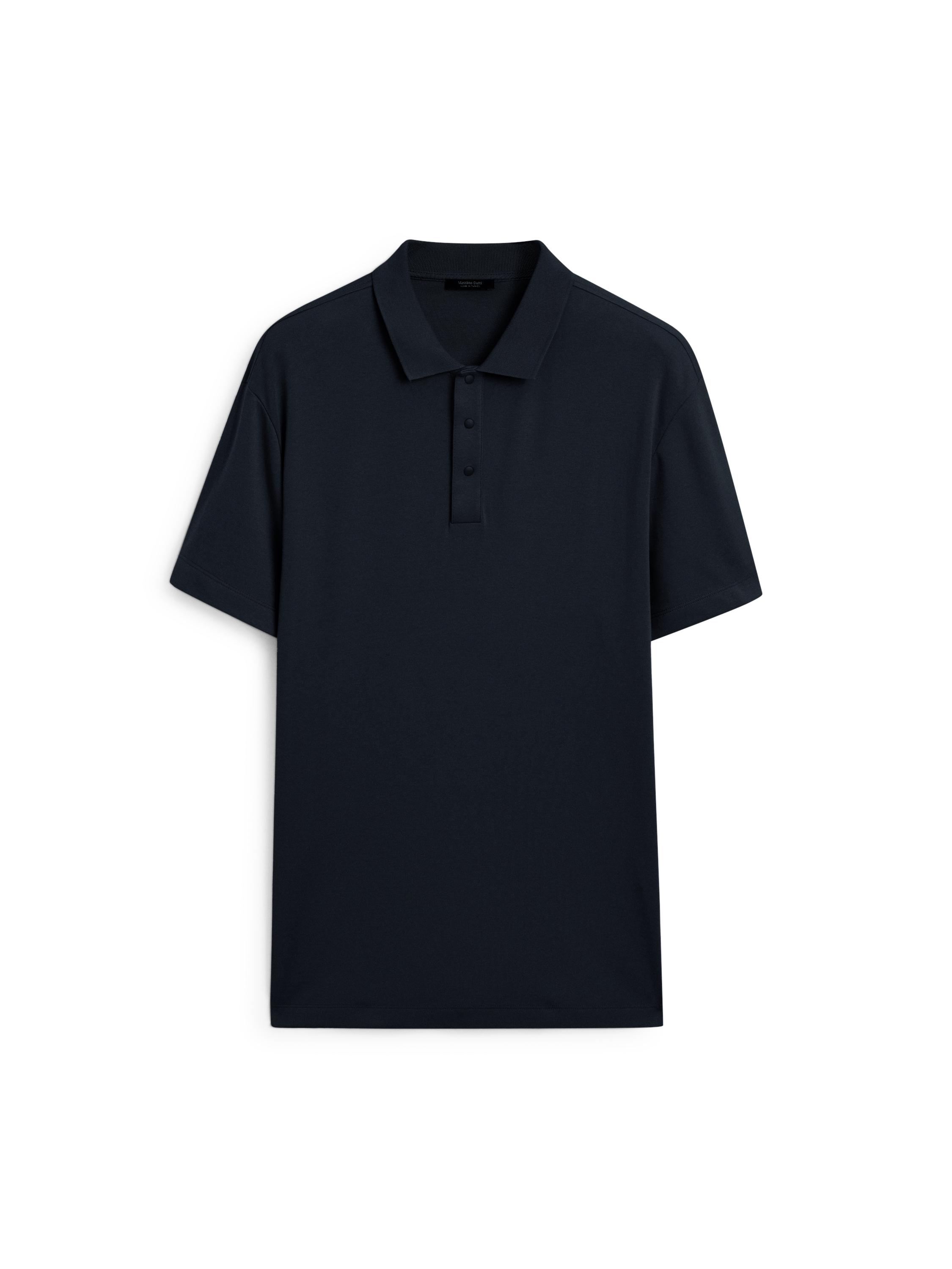 Short sleeve cotton polo shirt — NAVY BLUE