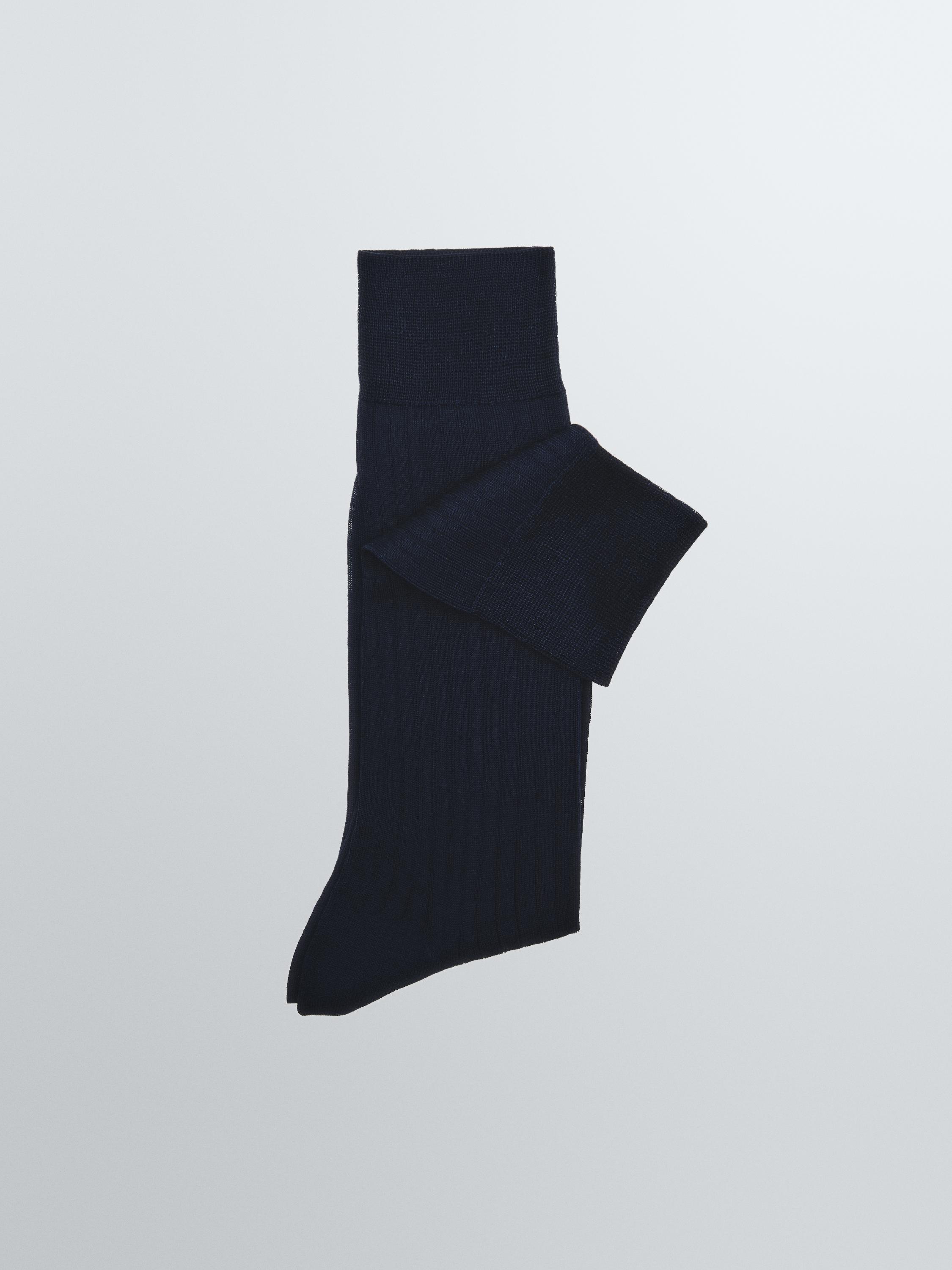 Ribbed smart socks — NAVY BLUE