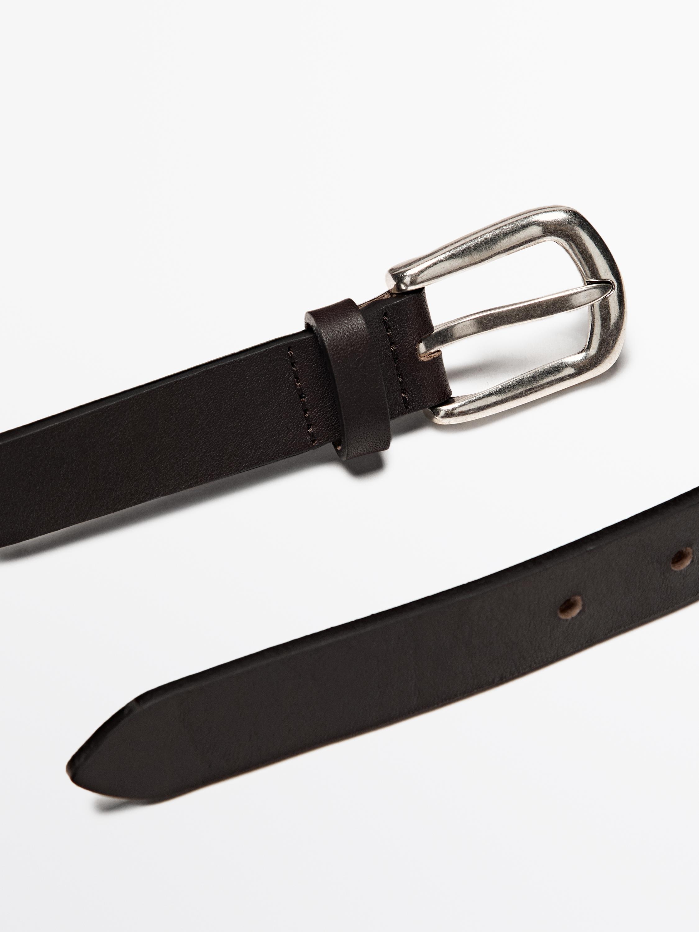 Nappa leather belt — BROWN