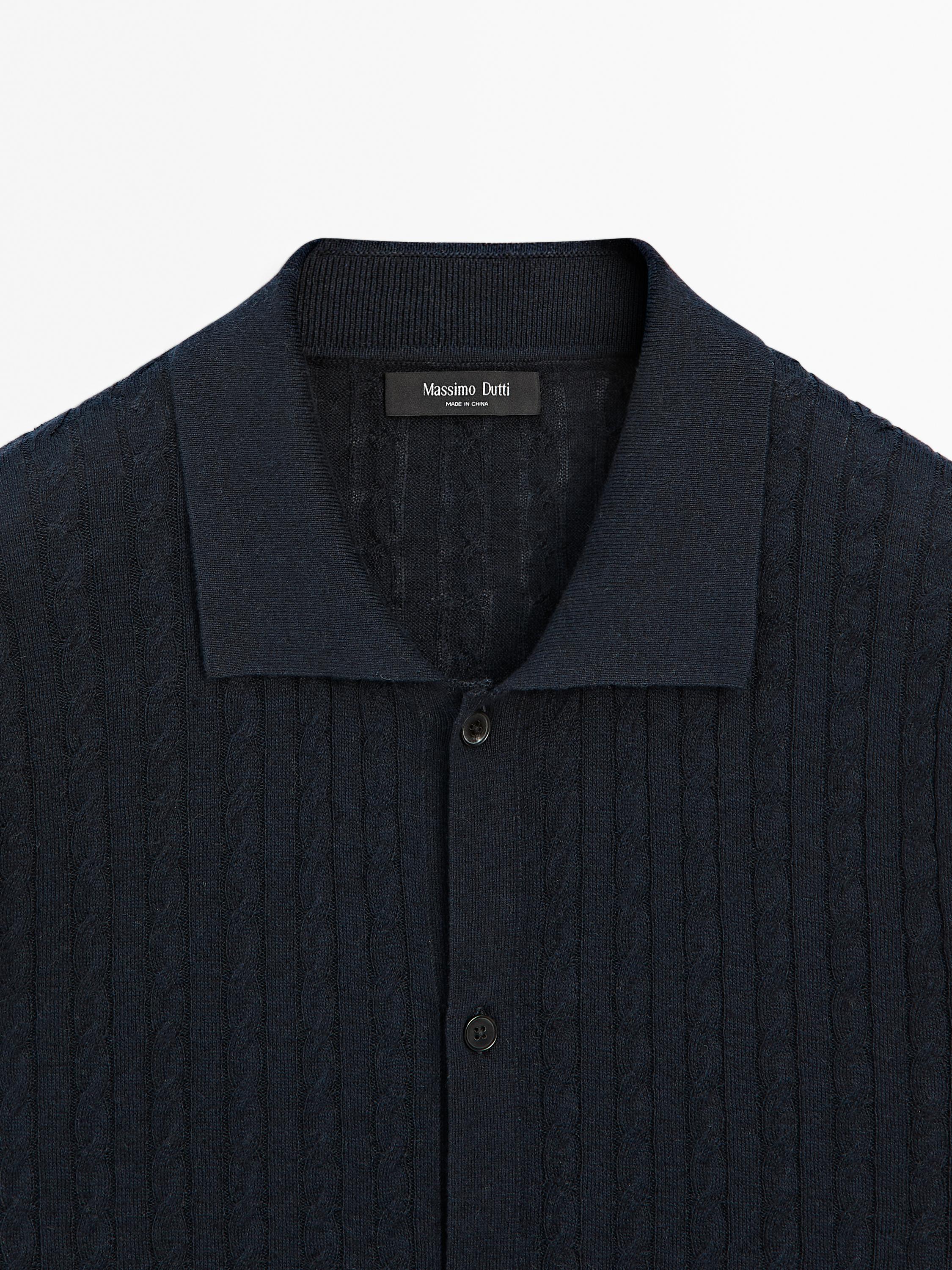 Cable-knit overshirt