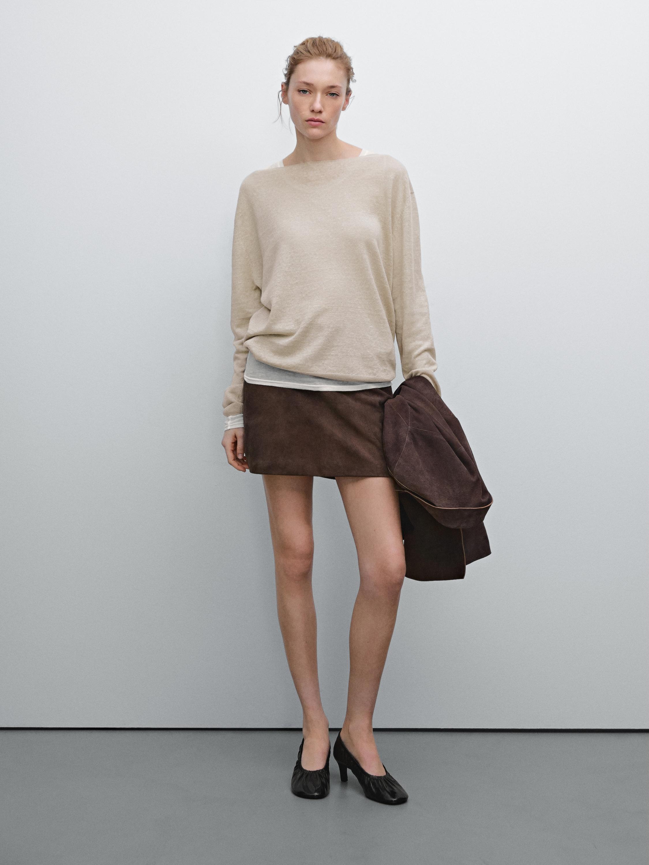 100% linen fine knit sweater
