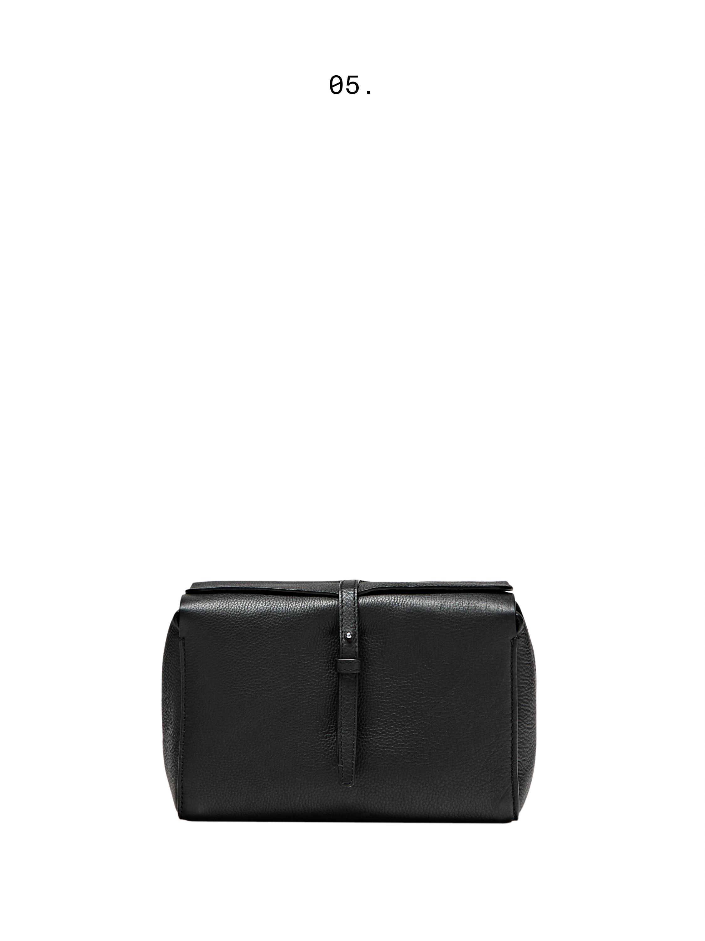 Nappa leather toiletry bag — BLACK