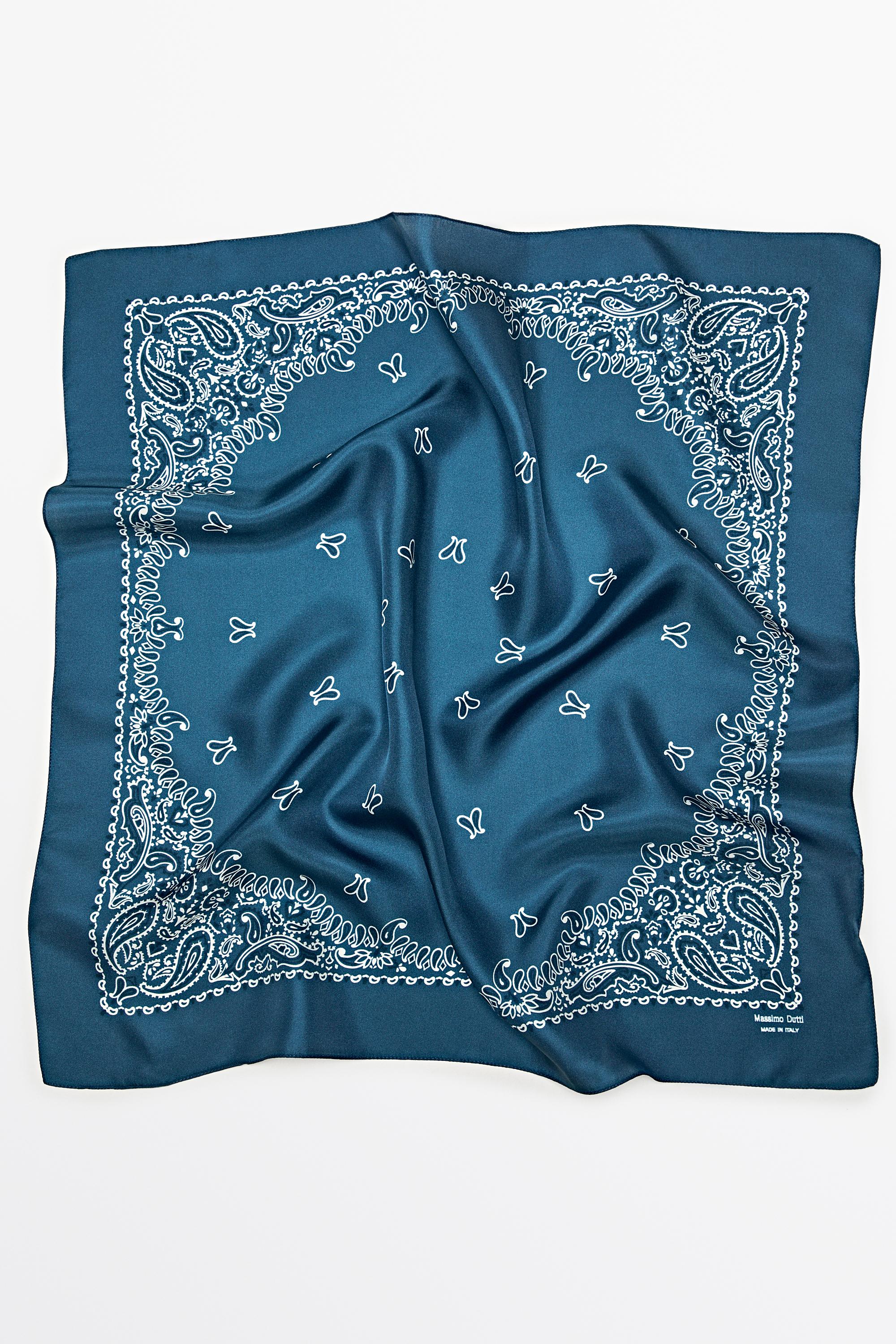 Paisley print scarf — MEDIUM BLUE