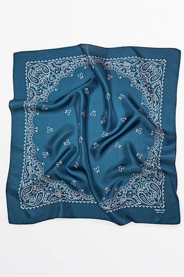 Paisley print scarf — MEDIUM BLUE 3