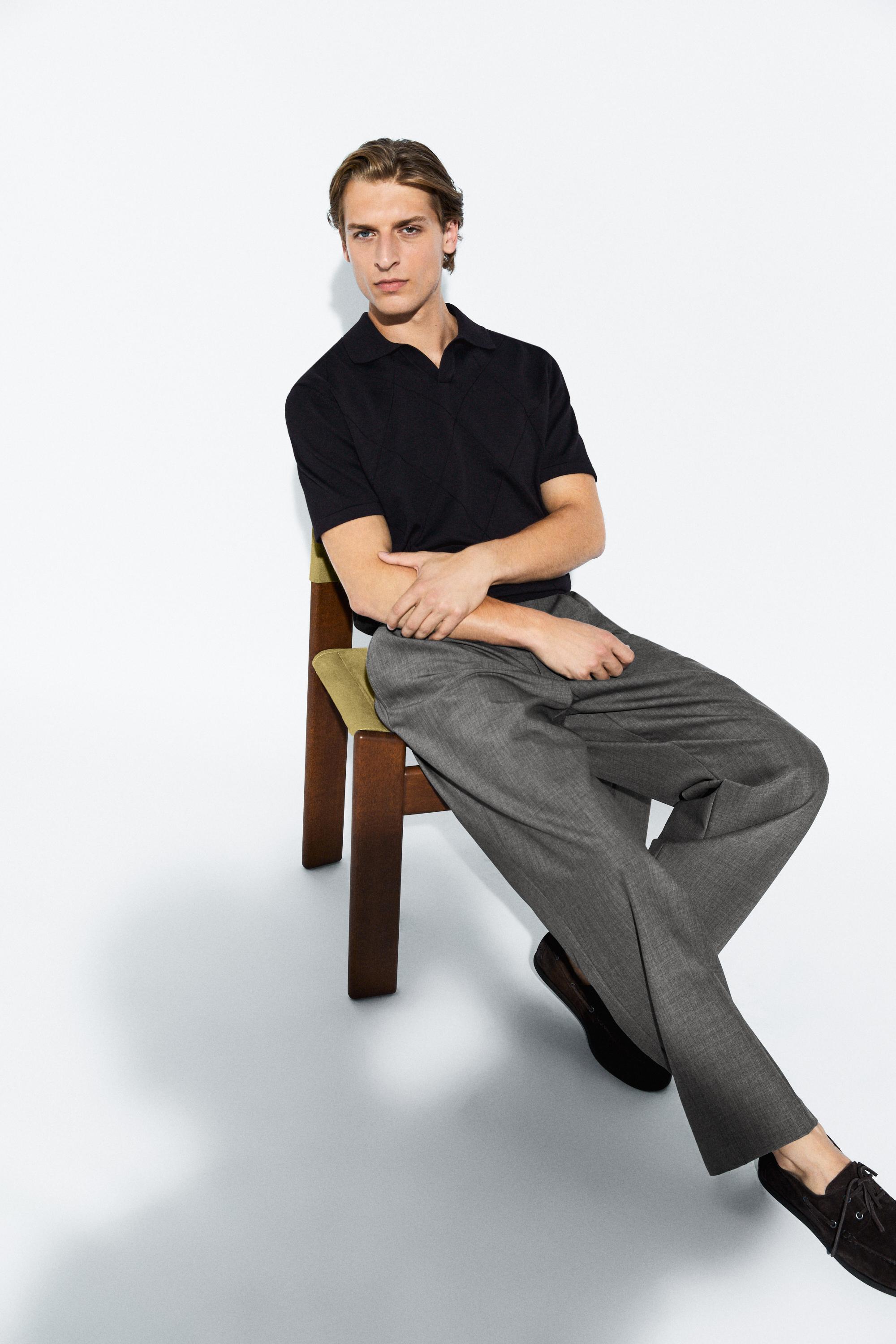 Relaxed fit cool wool darted pants — GREY
