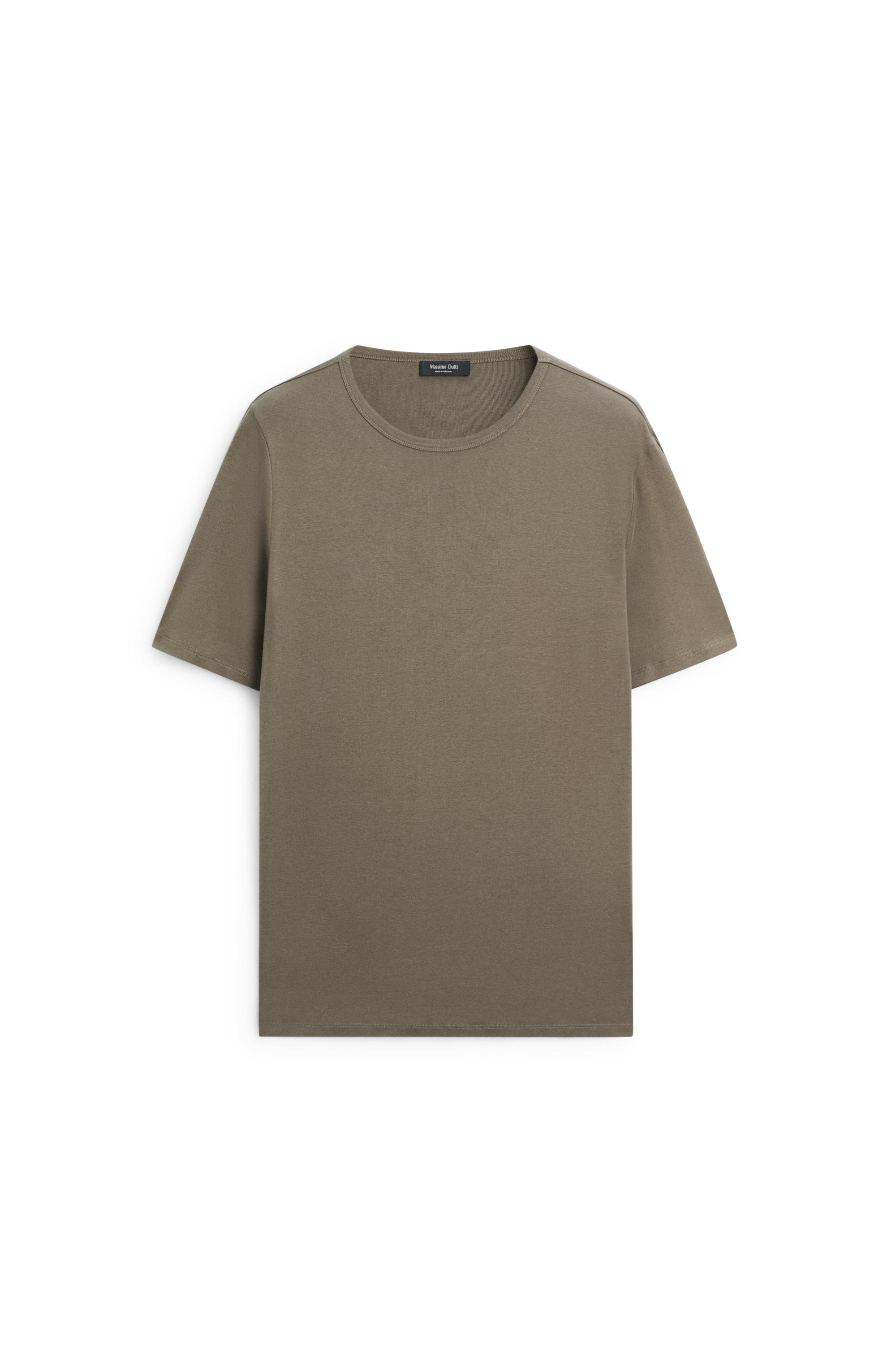 100% cotton short-sleeve T-shirt — KHAKI