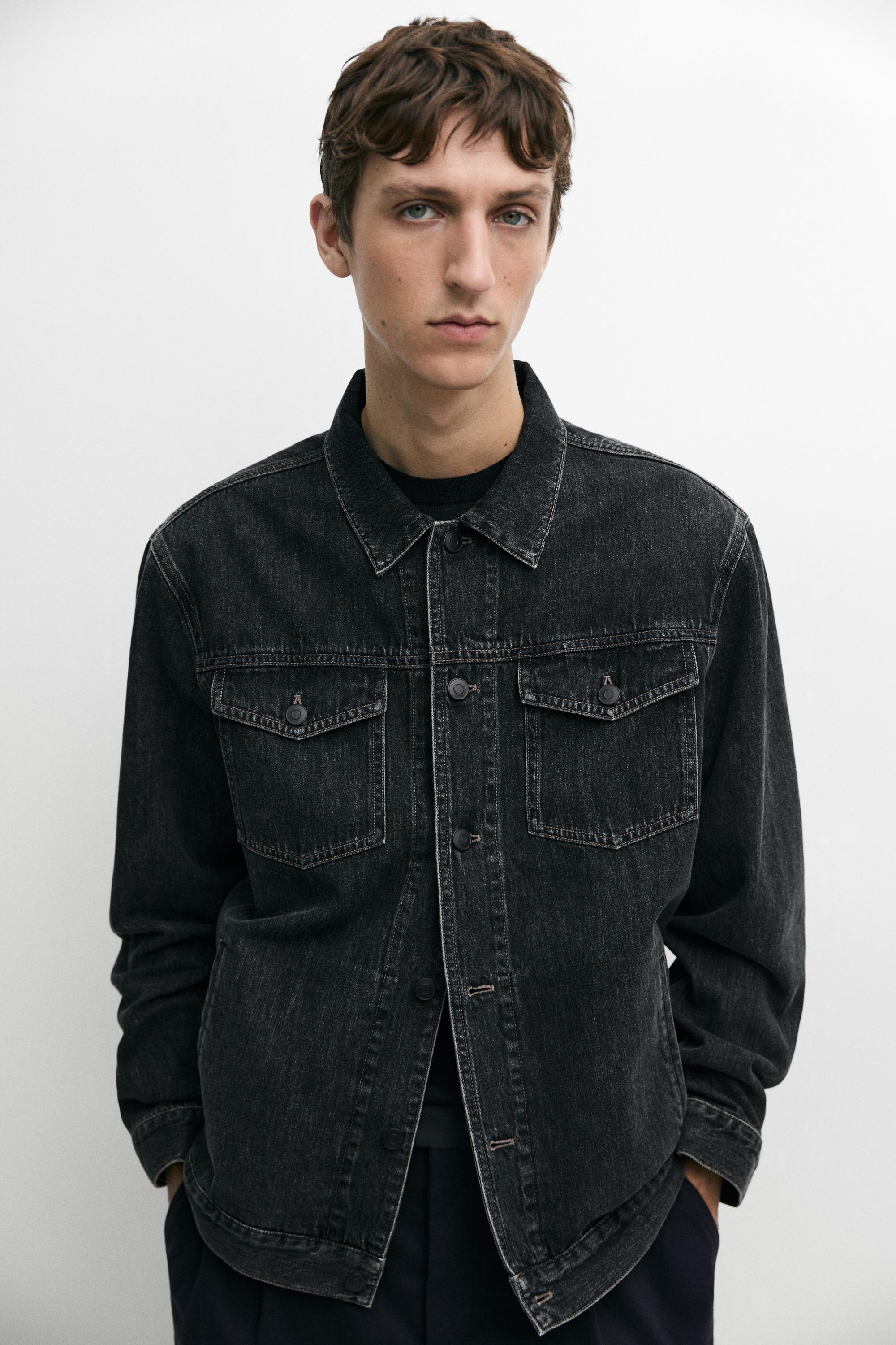 Massimo Dutti Regular fit pamuklu denim ceket