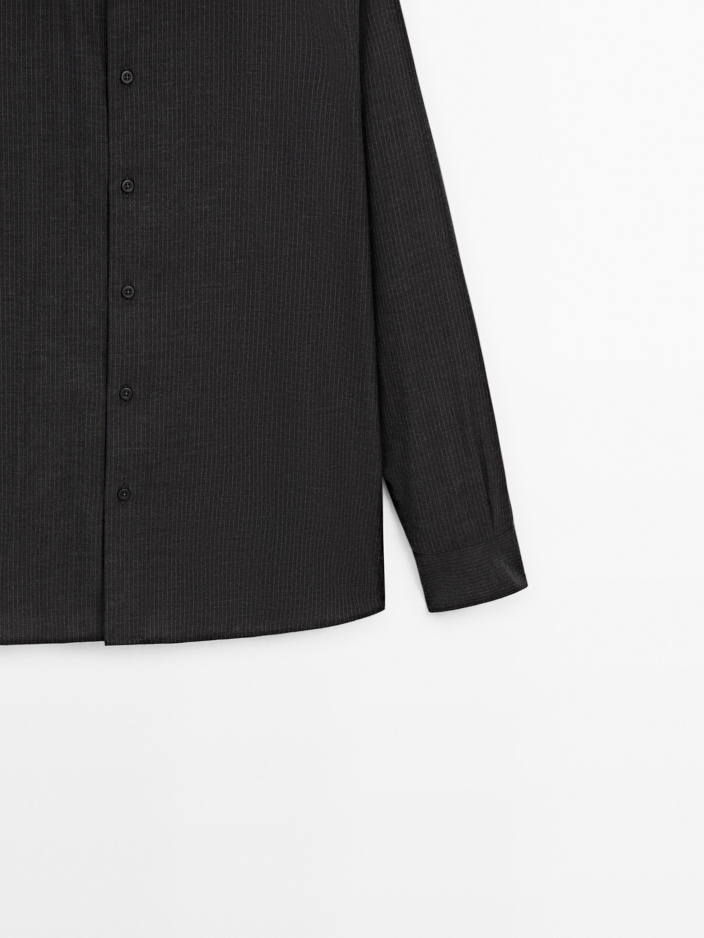 100% cotton regular fit micro-striped shirt