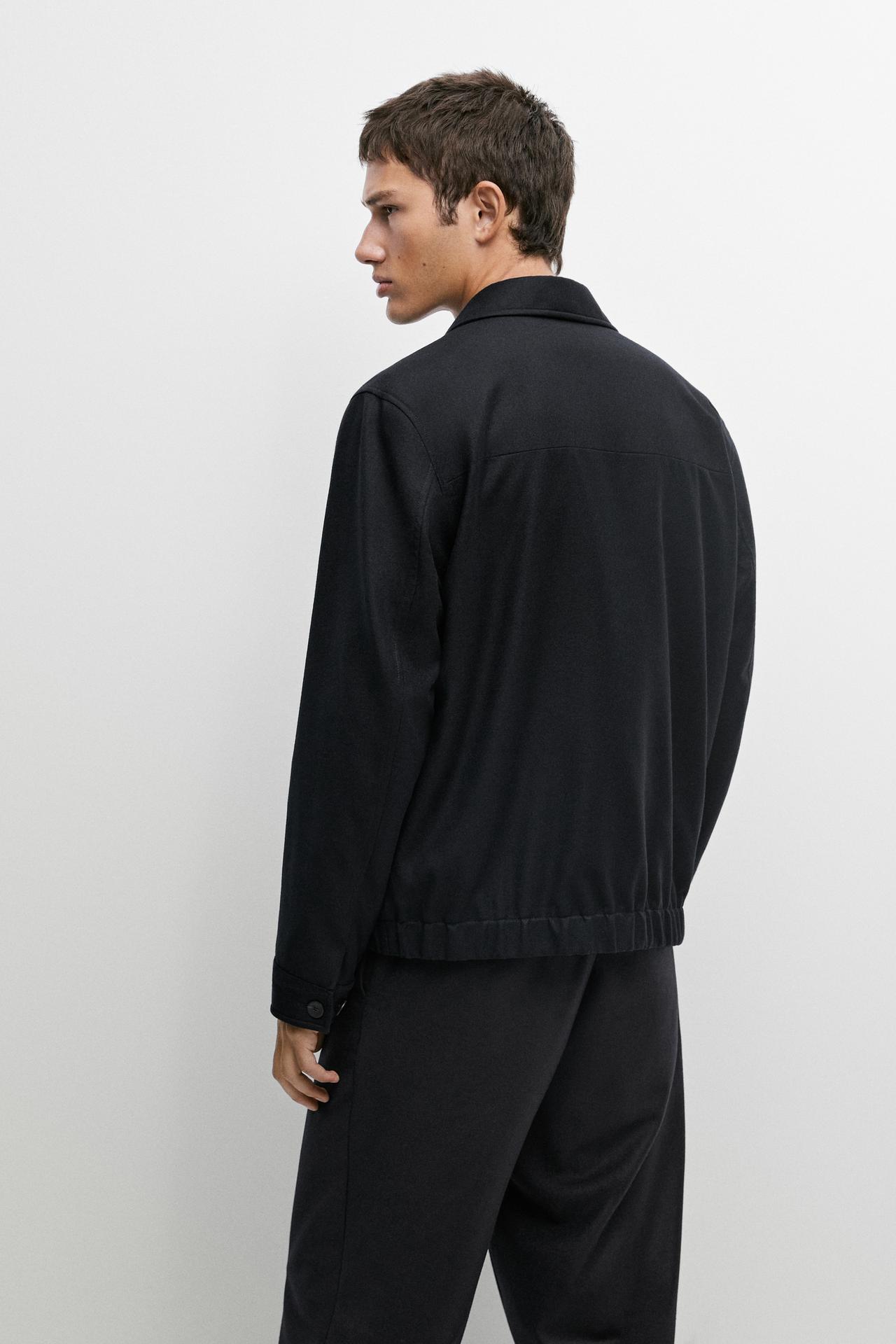 100% wool total look bomber jacket — DEEP BLUE