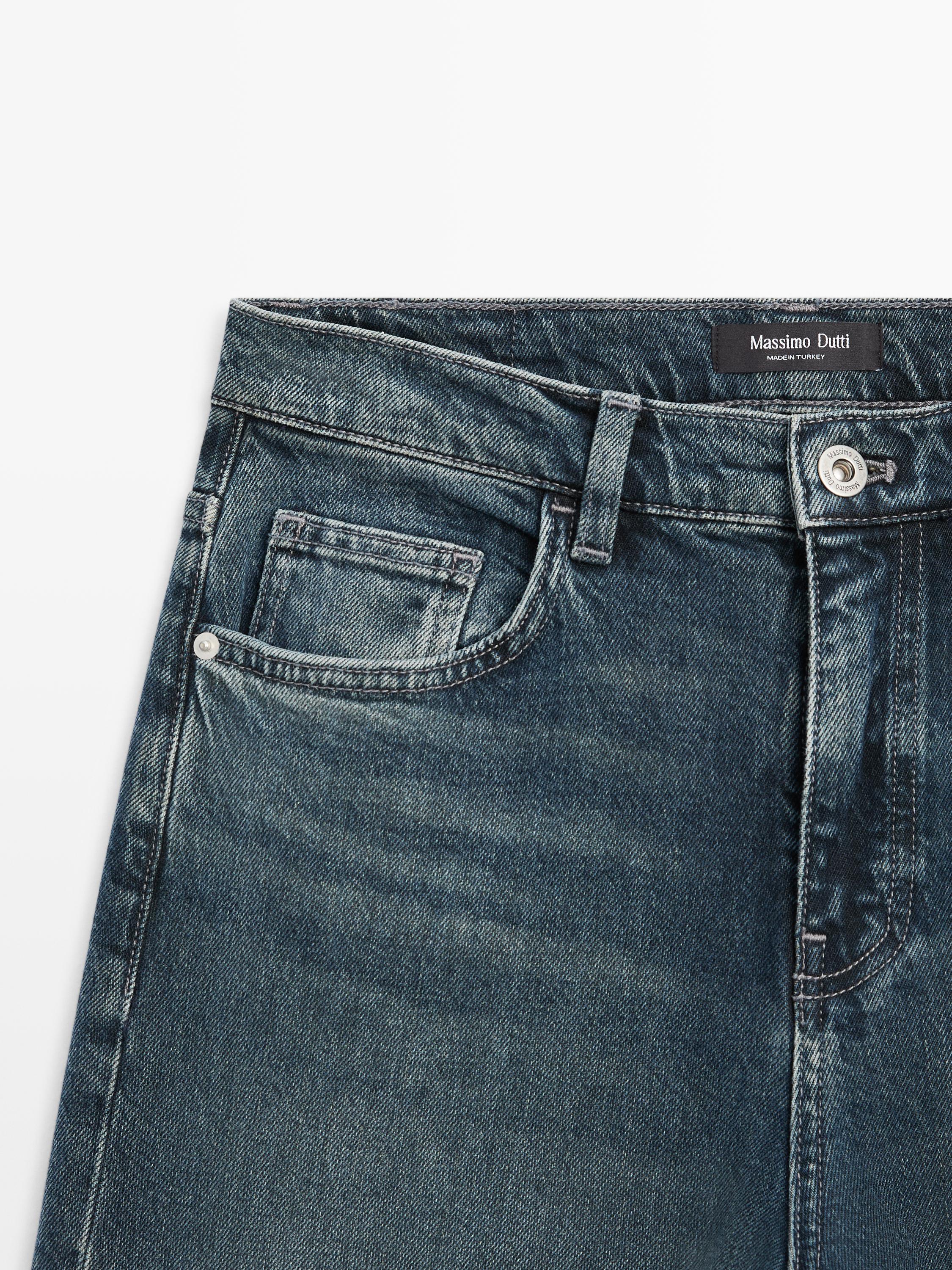 Jeans-Schlaghose mit halbhohem Bund