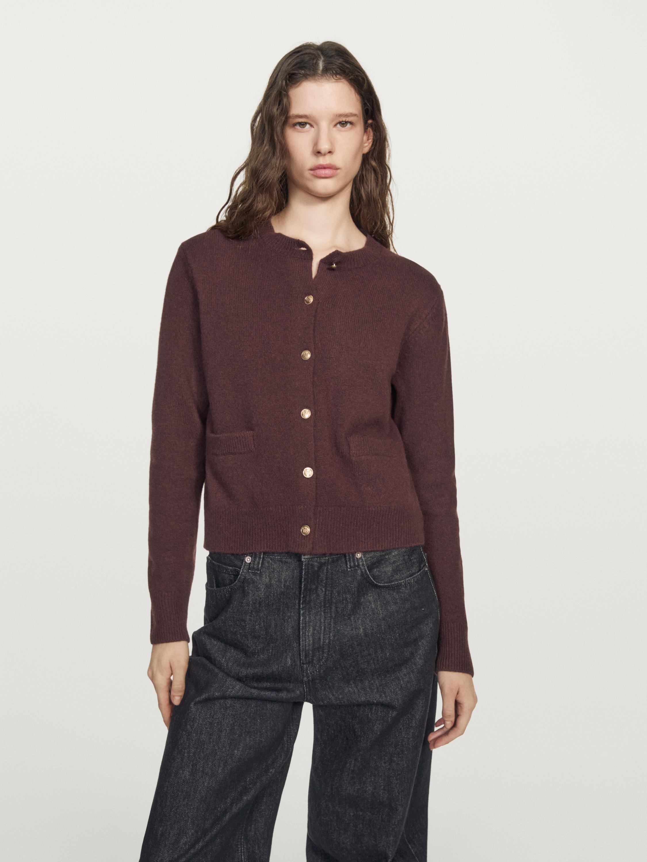 Gold button knit cardigan