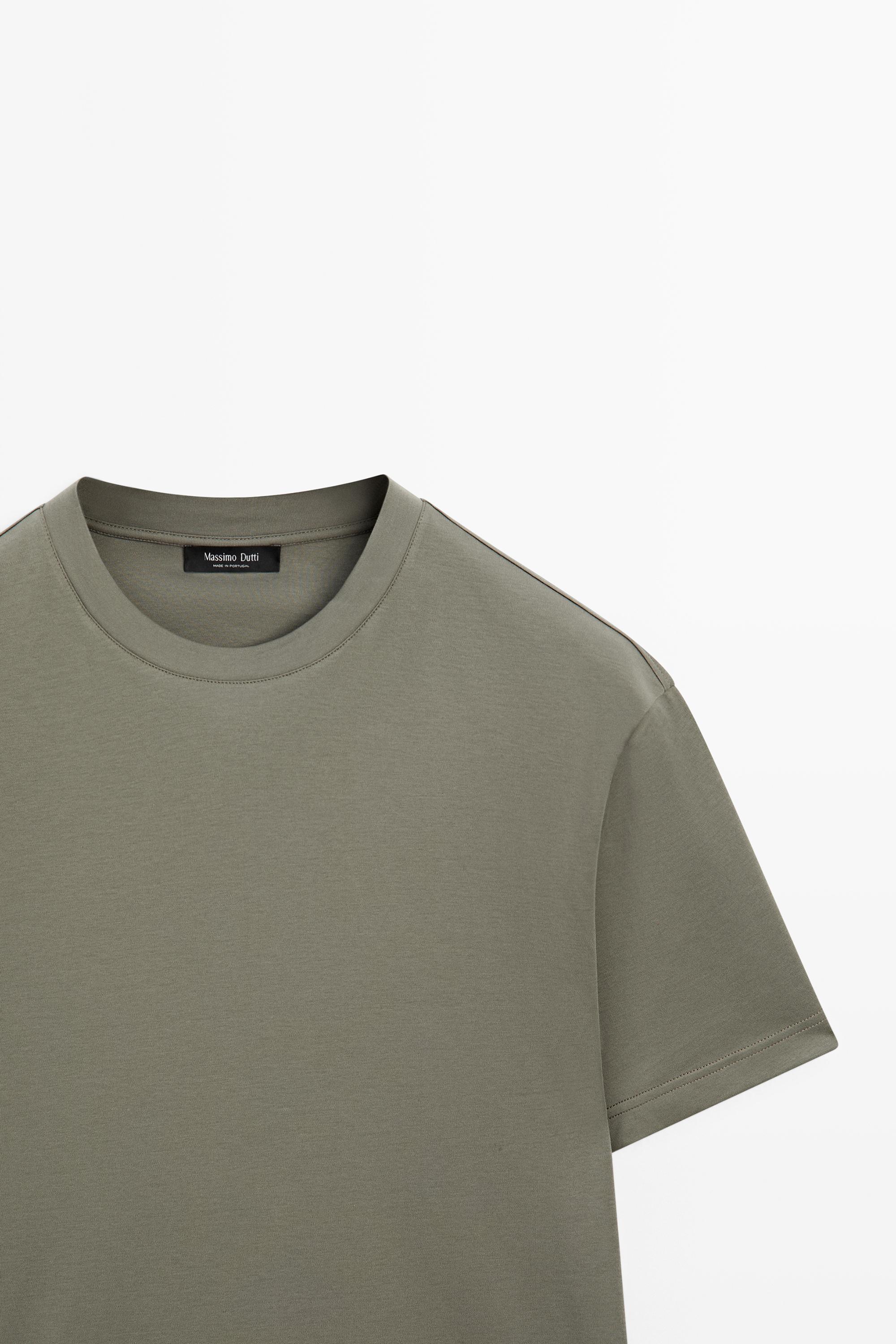 100% cotton short-sleeve T-shirt — PALE KHAKI
