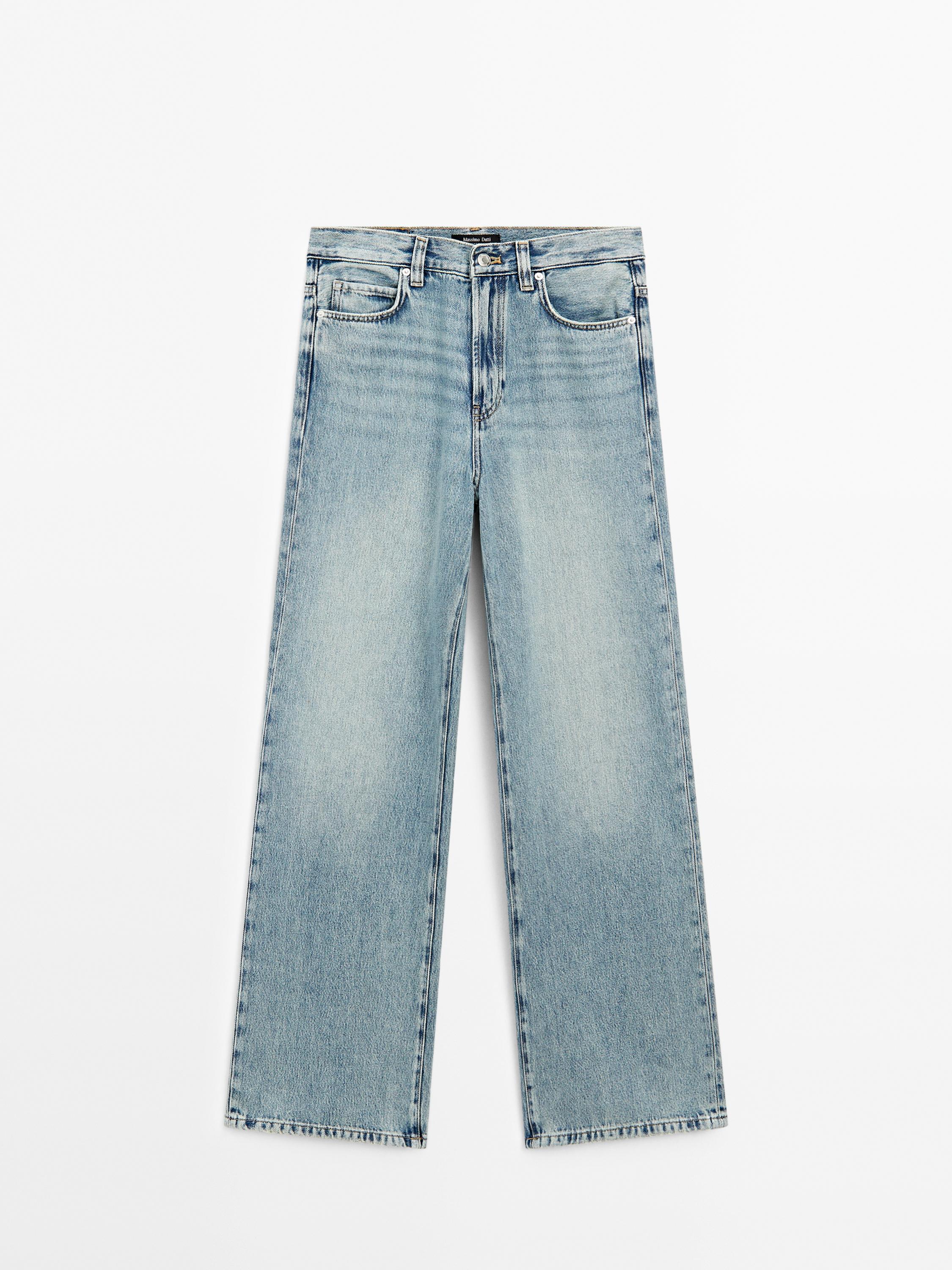 High-waist wide-leg jeans