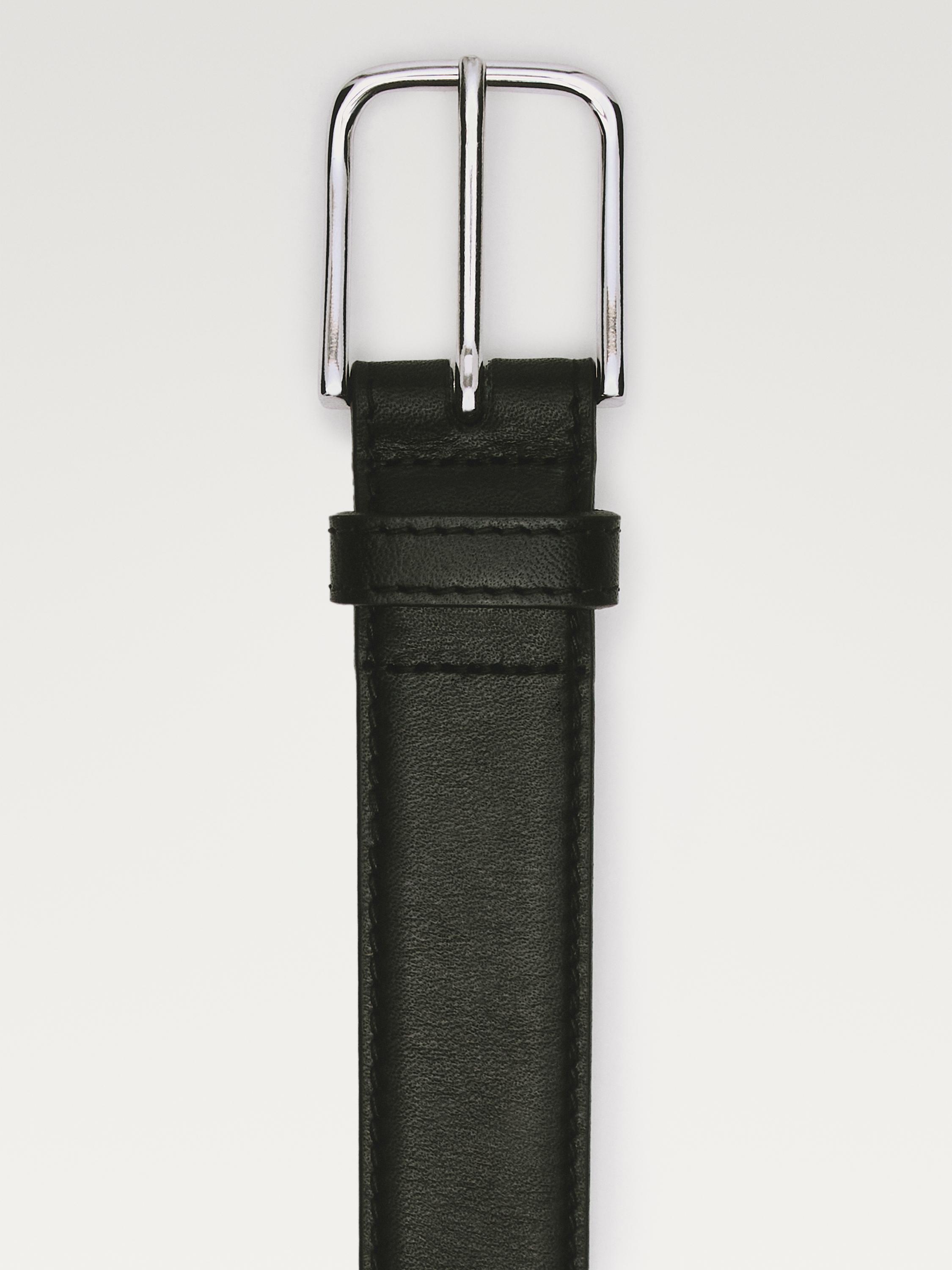 Nappa leather belt with topstitching detail