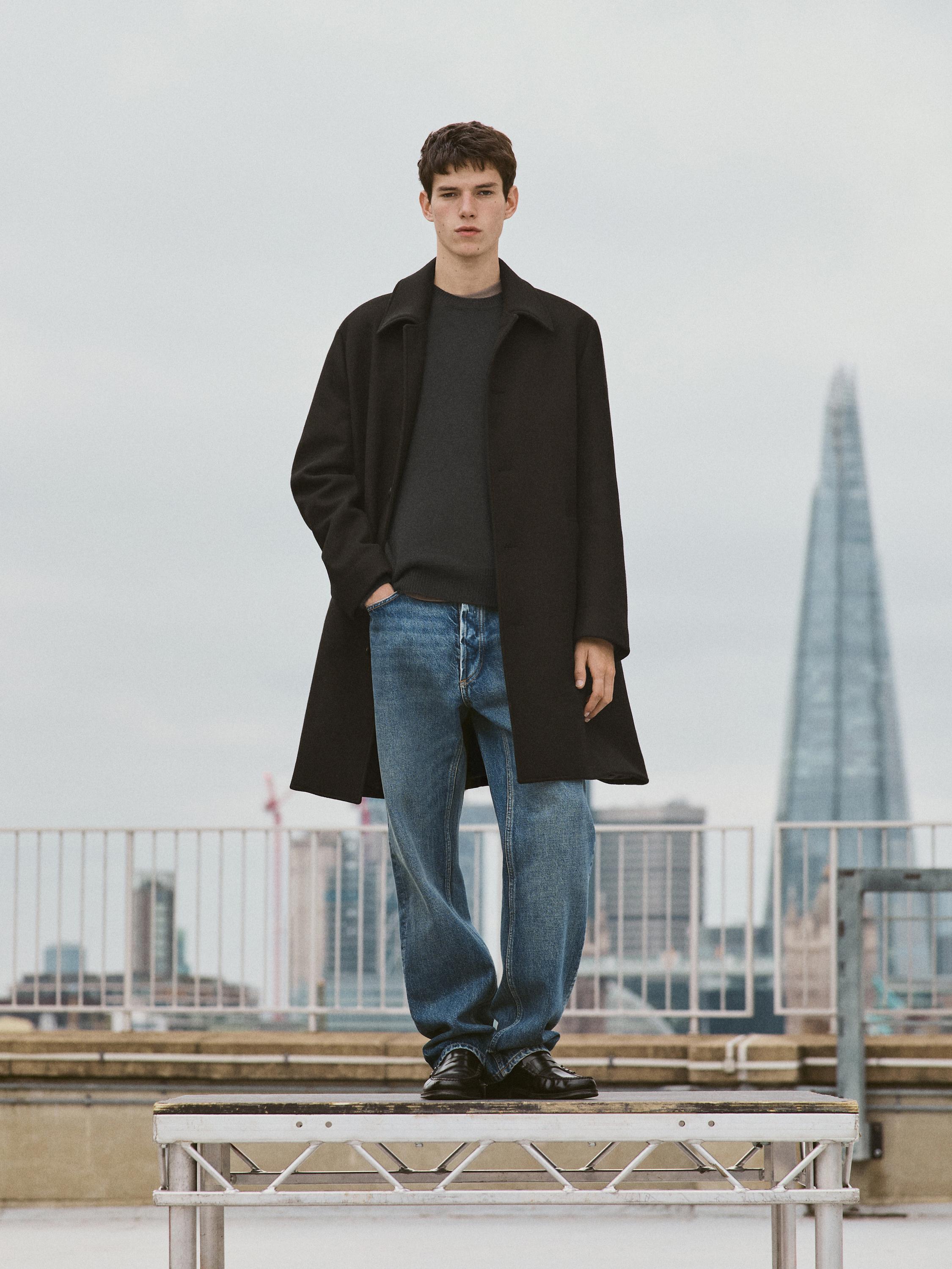 Long wool blend coat