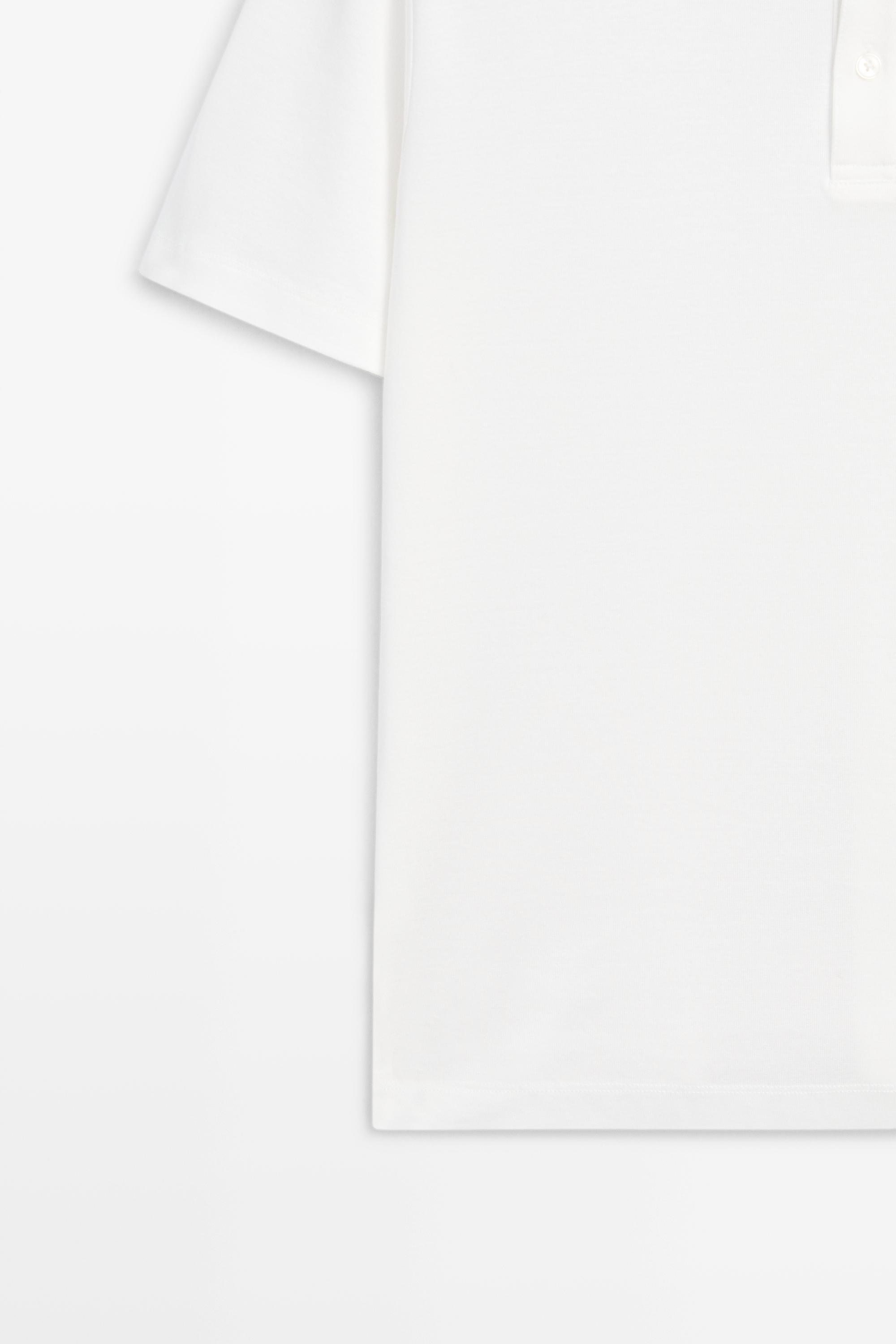 100% cotton henley T-shirt — Off white