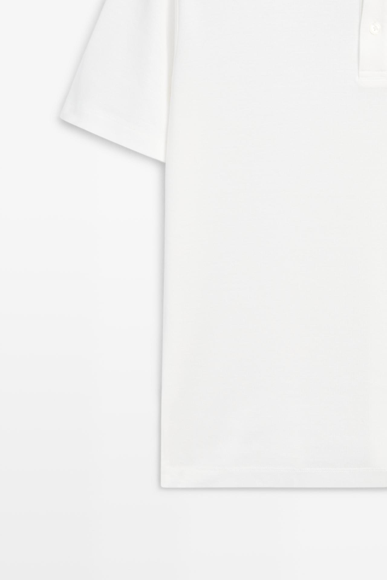 100% cotton henley T-shirt — Off white