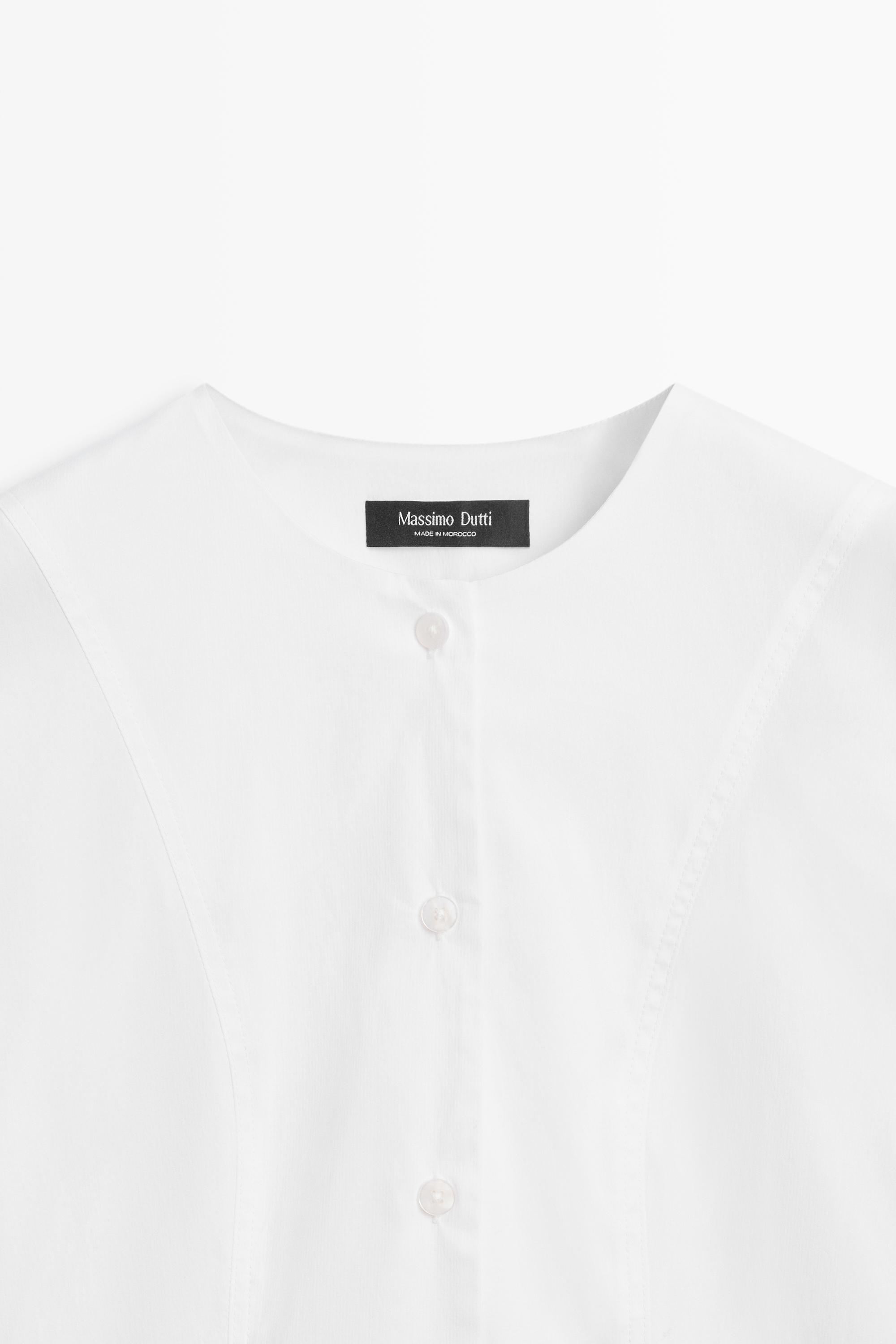 Poplin shirt with collar detail — WHITE