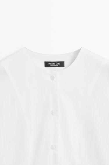 Poplin shirt with collar detail — WHITE 9
