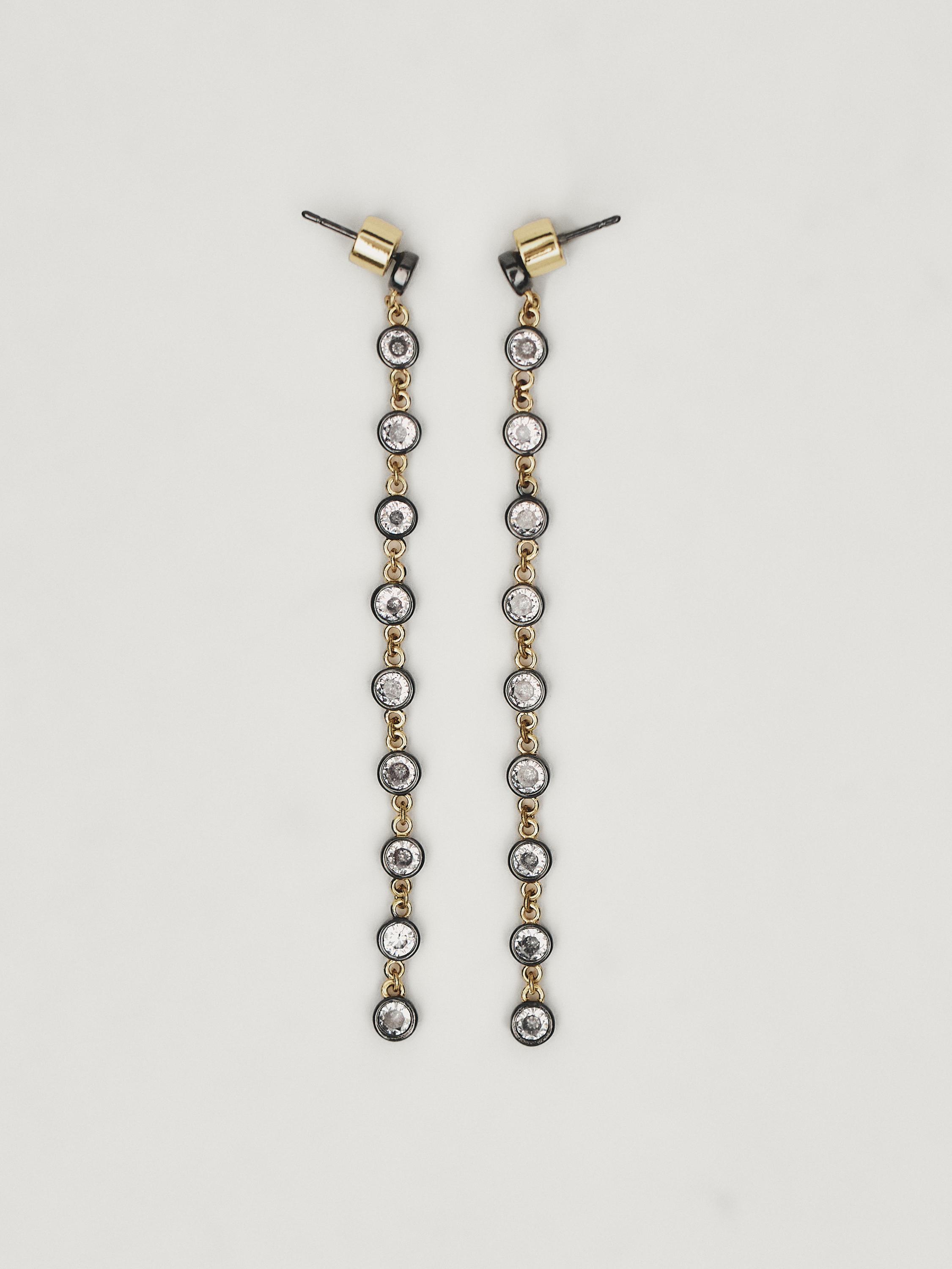 Long shiny earrings · Silver · Accessories Massimo Dutti
