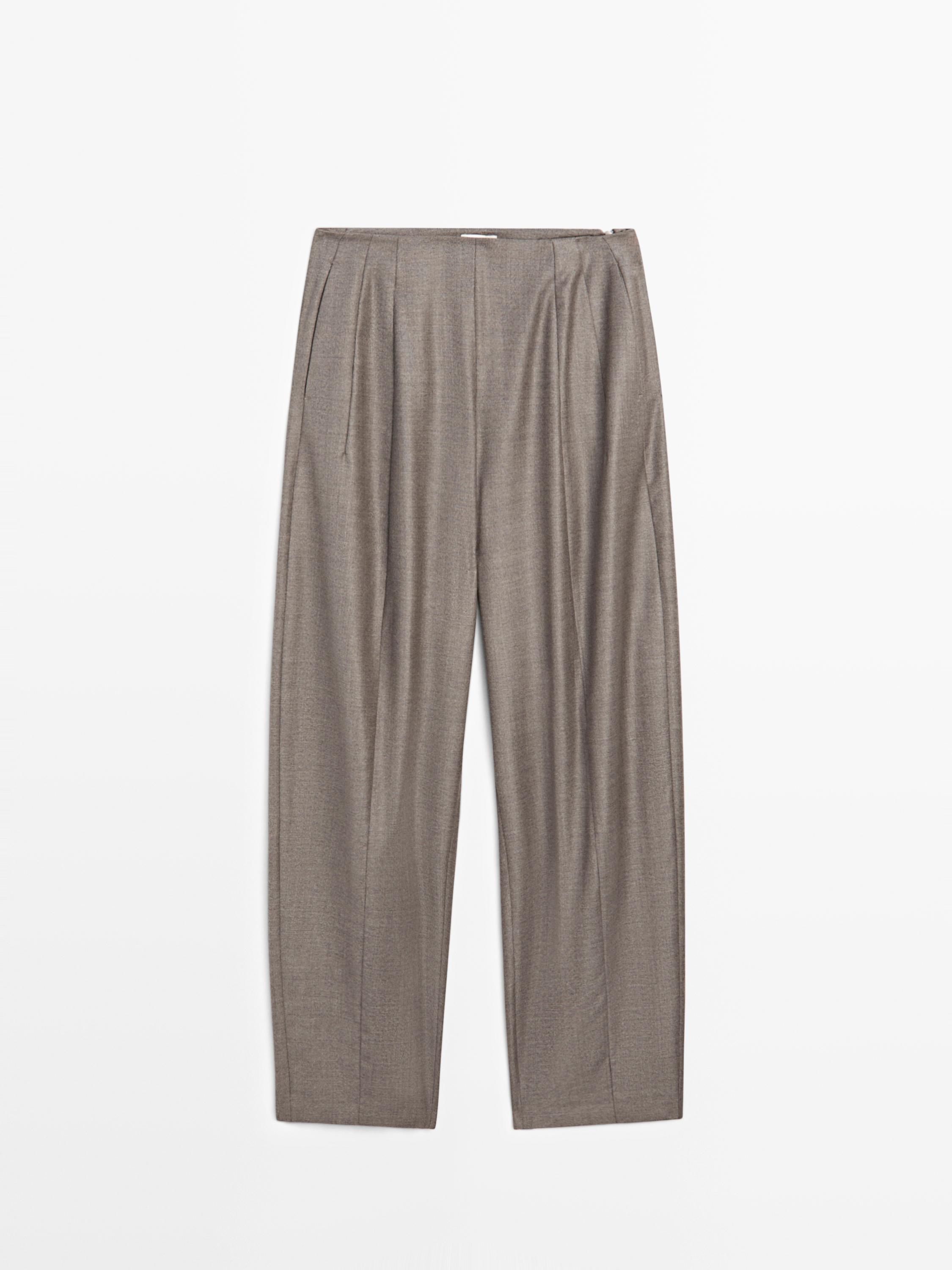 Pantalon Balloon Tailoring LIMITED Brun Vigor Pantalons Pantalon balloon tailoring limited brun vigor pantalons
