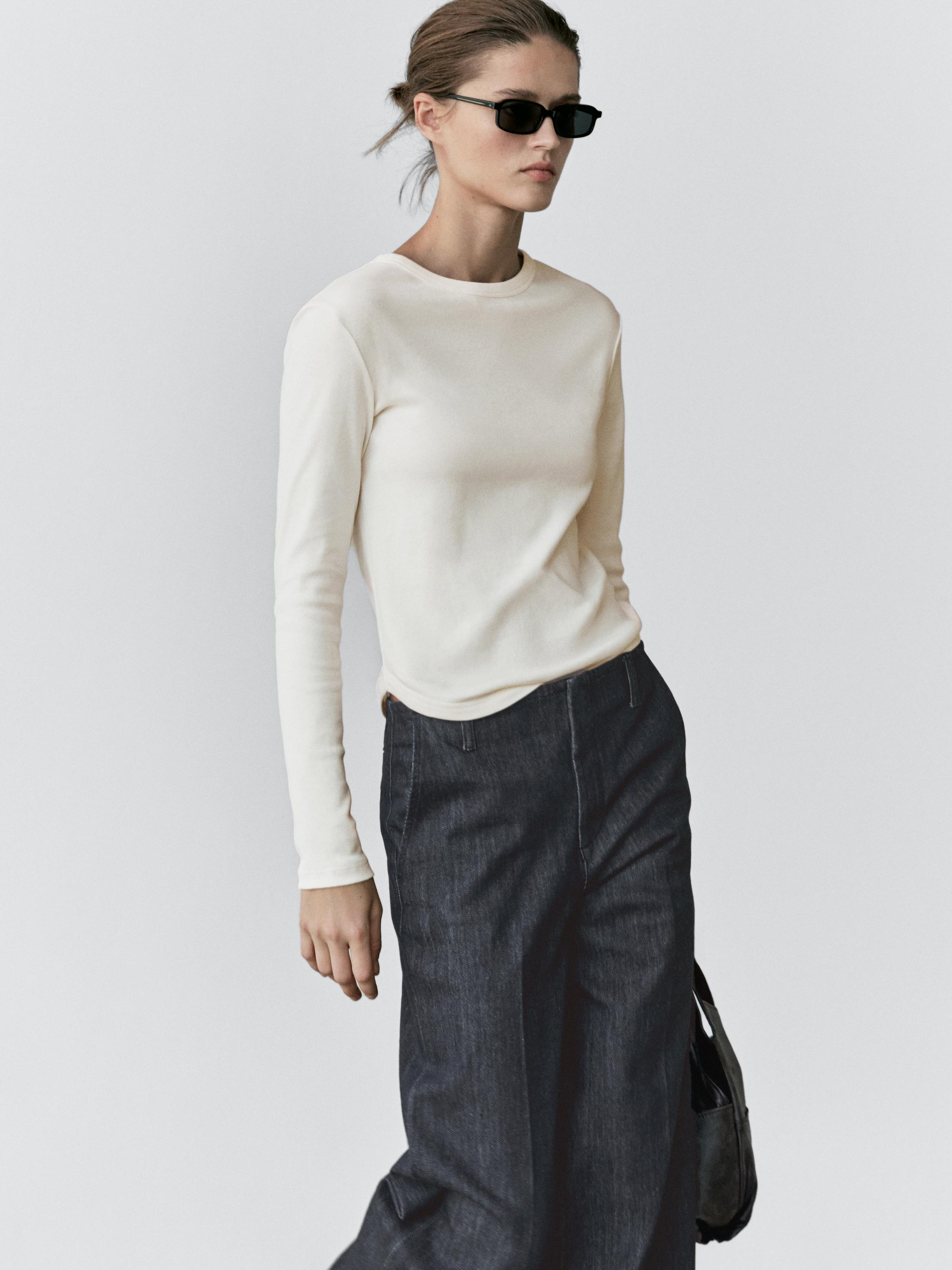 Mid-rise wide-leg jeans — DARK BLUE