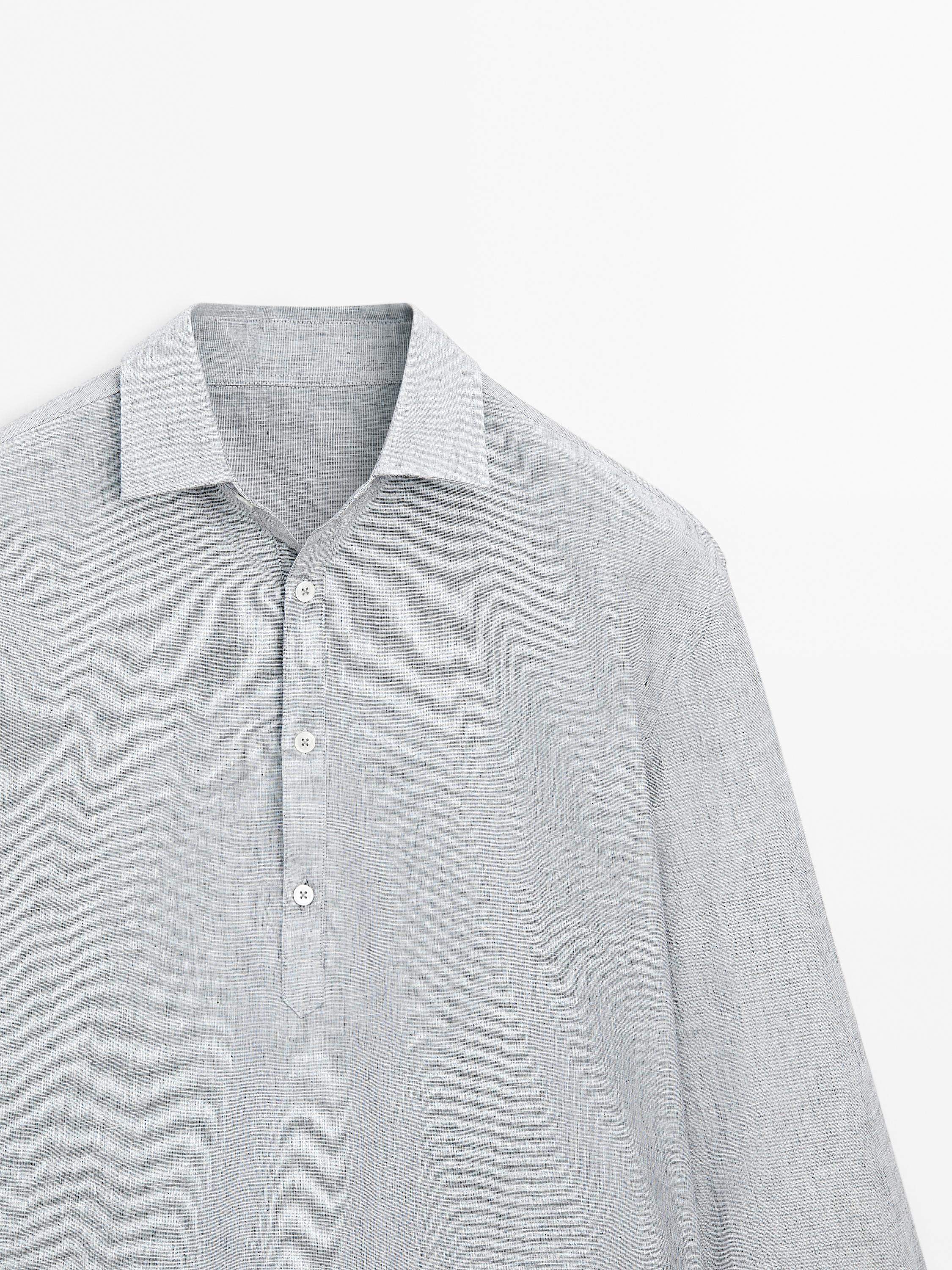 Camisa regular fit mescla cotó