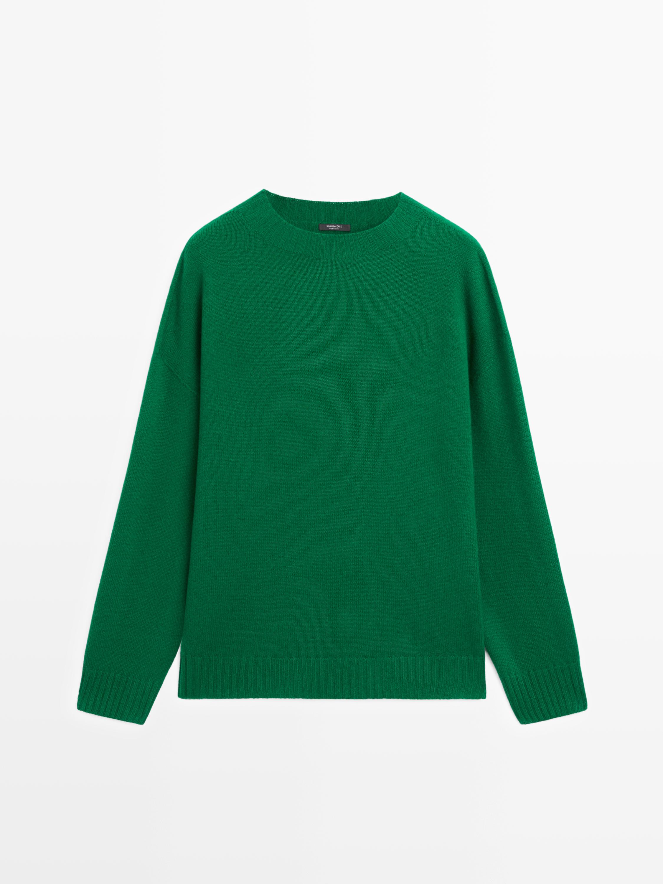 Свитер из смесовой шерсти с круглым вырезом