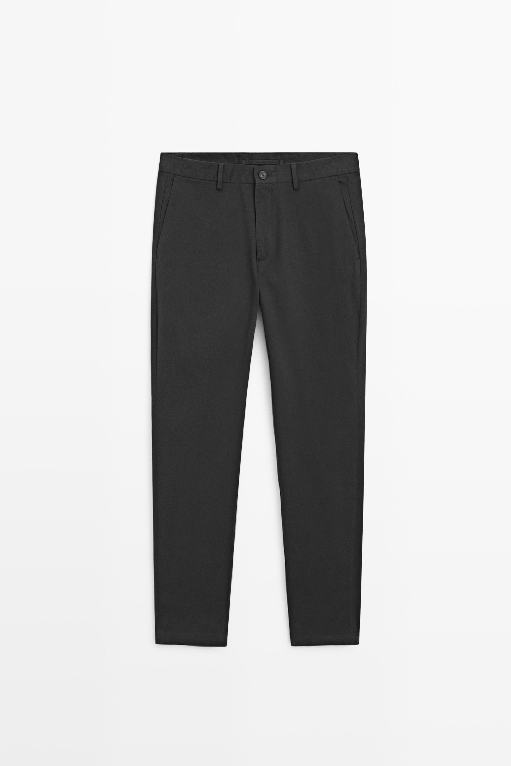 Slim fit cotton trousers — GREY