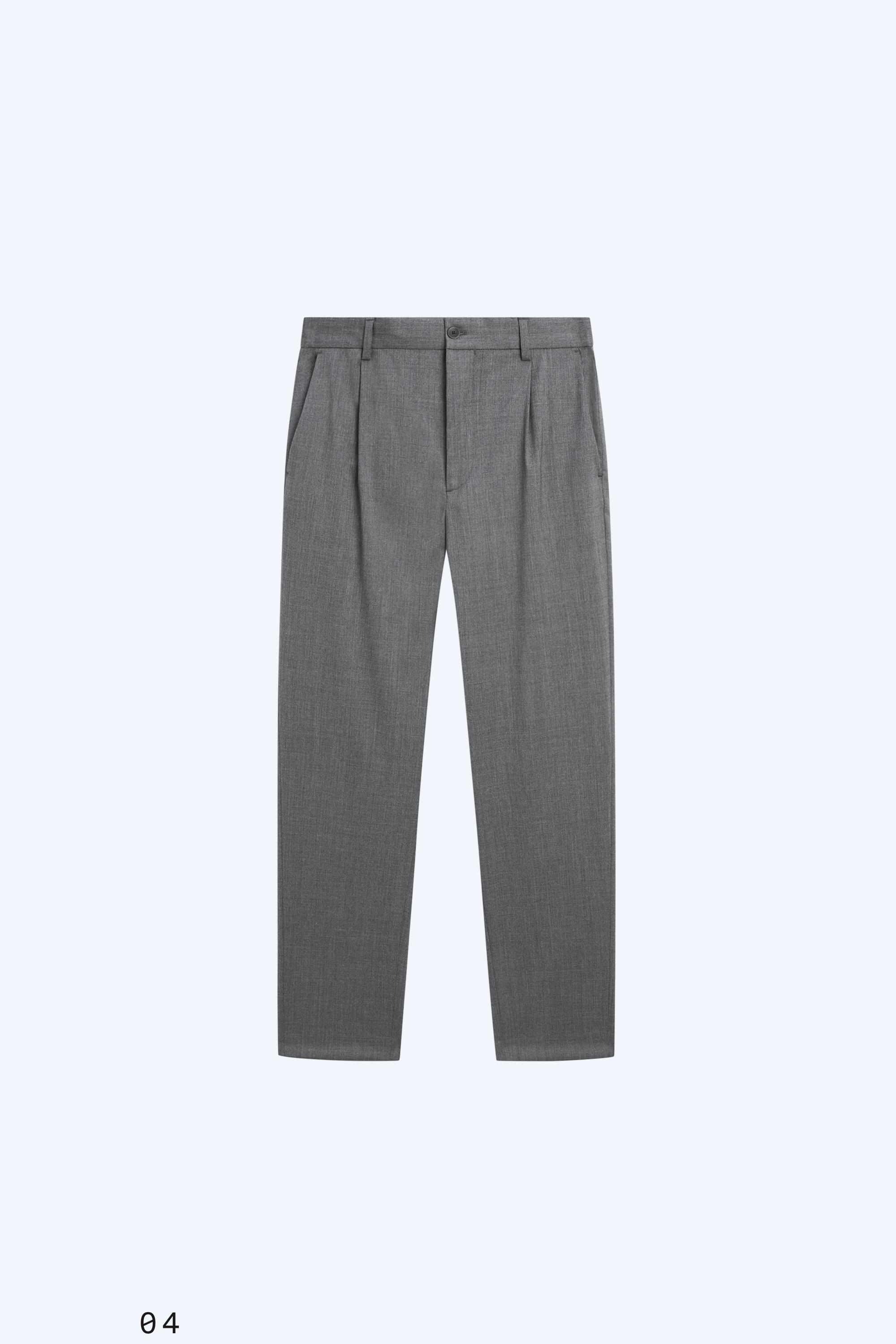 Wool blend cool wool darted pants — MEDIUM GREY