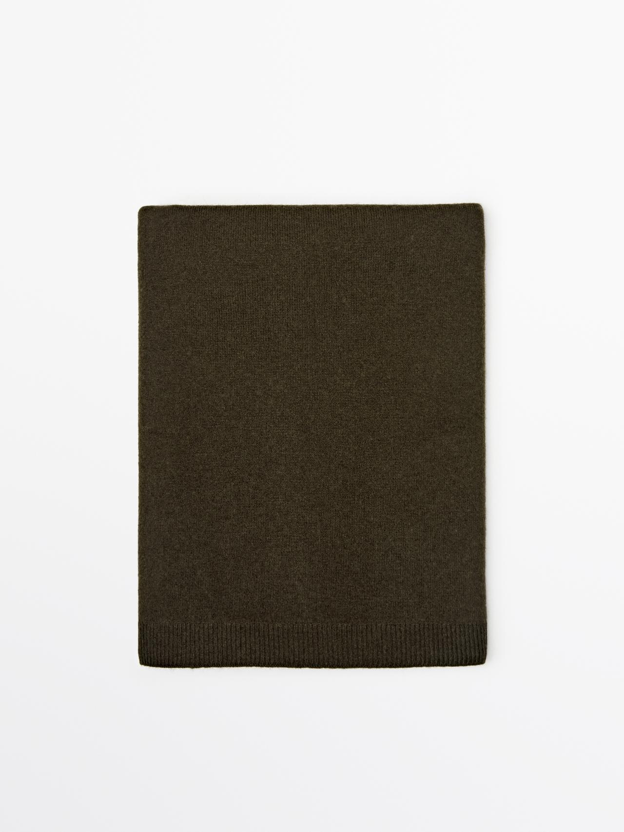 Massimo Dutti - Dames - Sjaal Van Fijne Wolmix - Groen - 01
