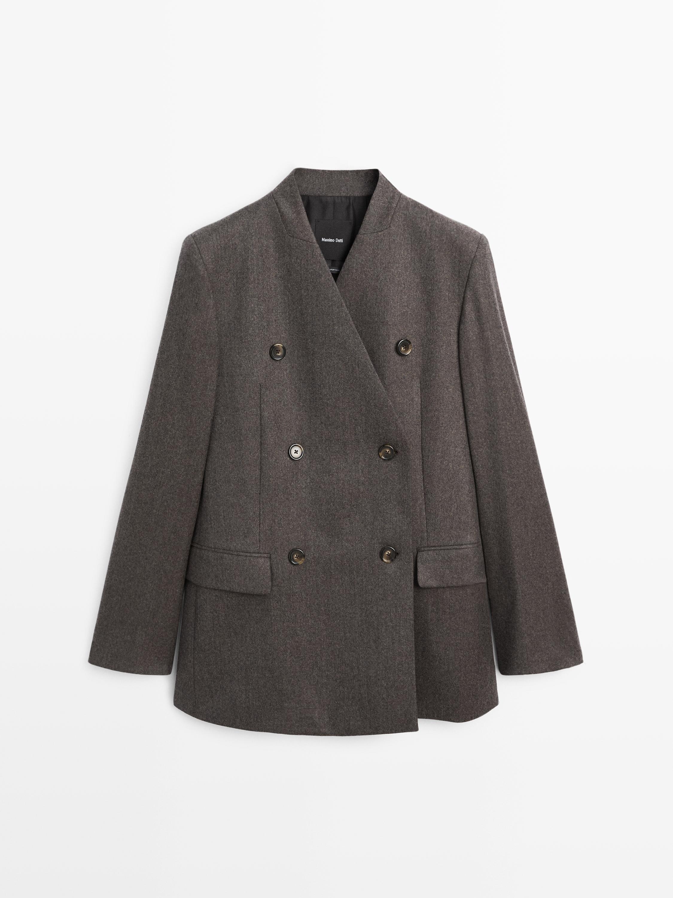 Veste de tailleur chinée 100 % laine