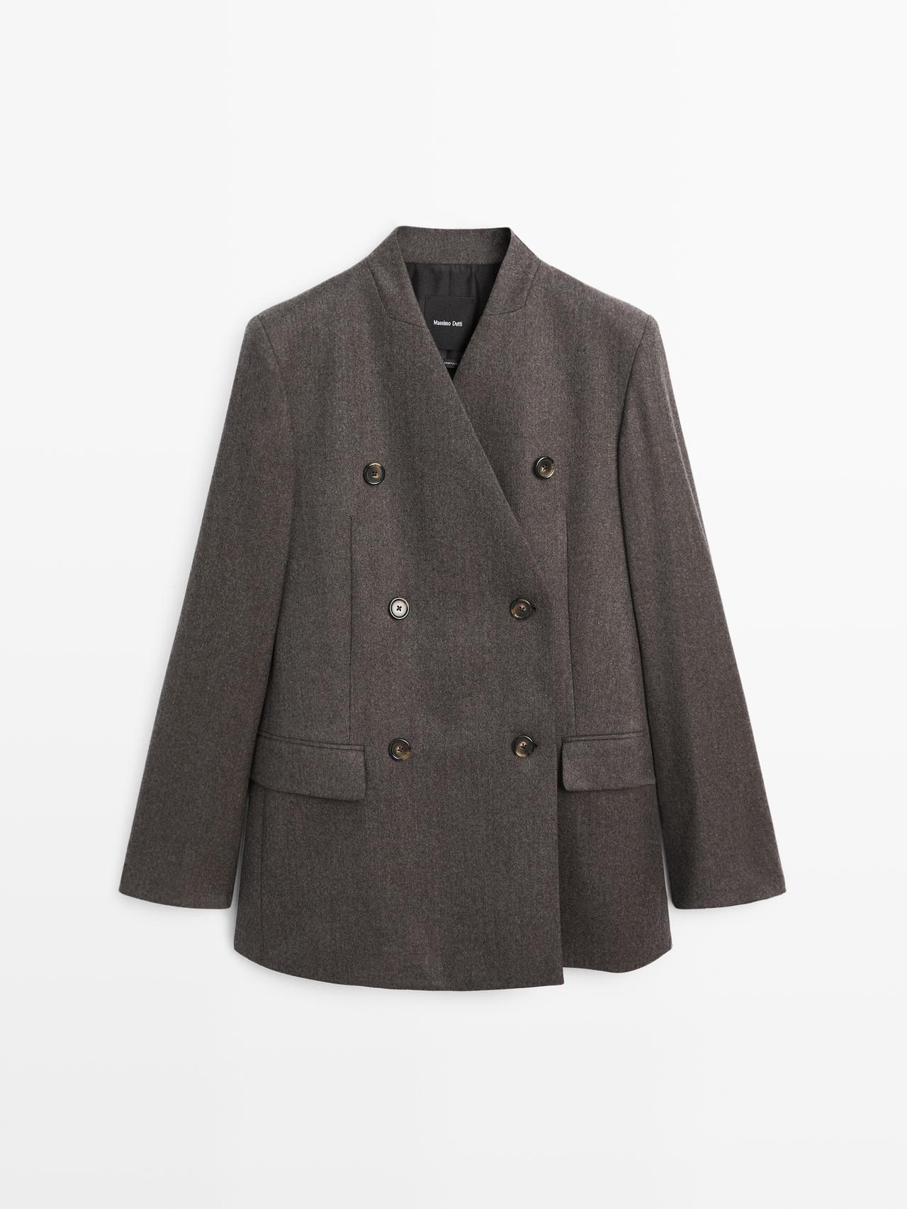 Massimo Dutti - Dame - Meleret Habitblazer I 100% Uld - Brun - 40
