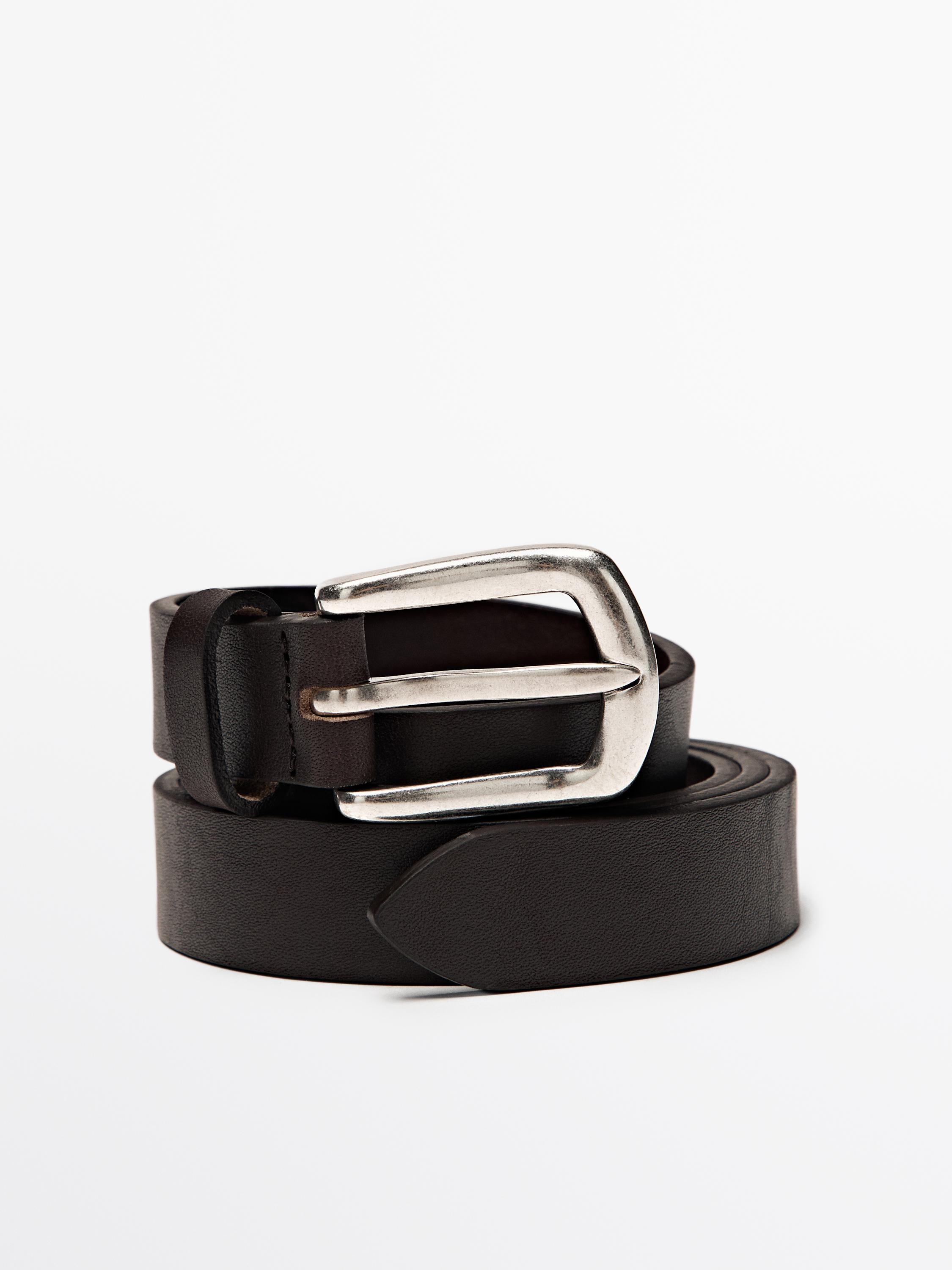 Nappa leather belt — BROWN