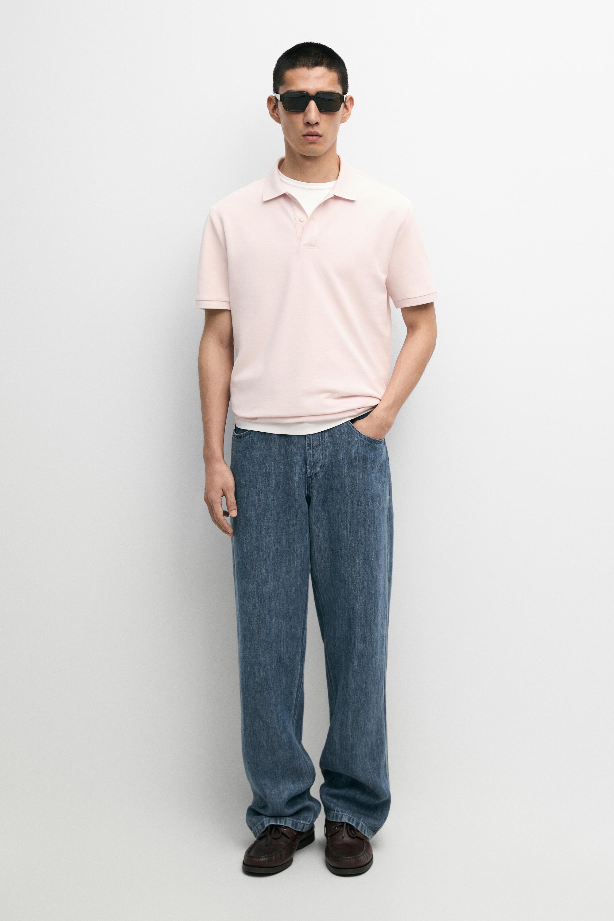 Micro-textured cotton piqué polo shirt