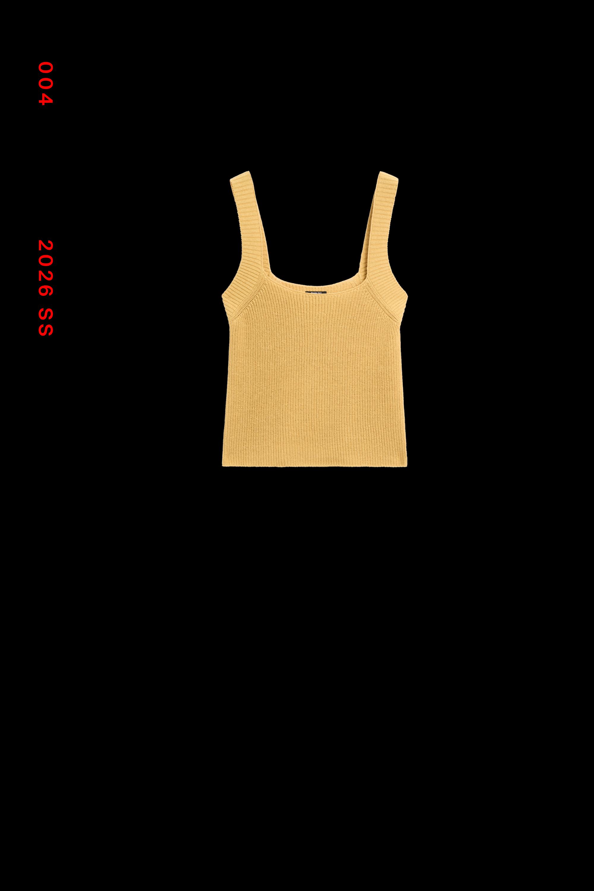 Ribbed knit tank top — MUSTARD YELLOW
