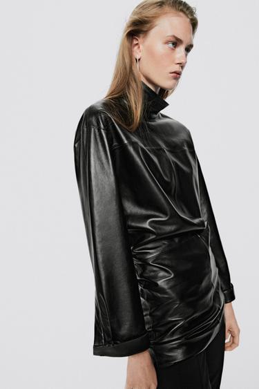 High neck leather blouse - LIMITED EDITION — Black 4