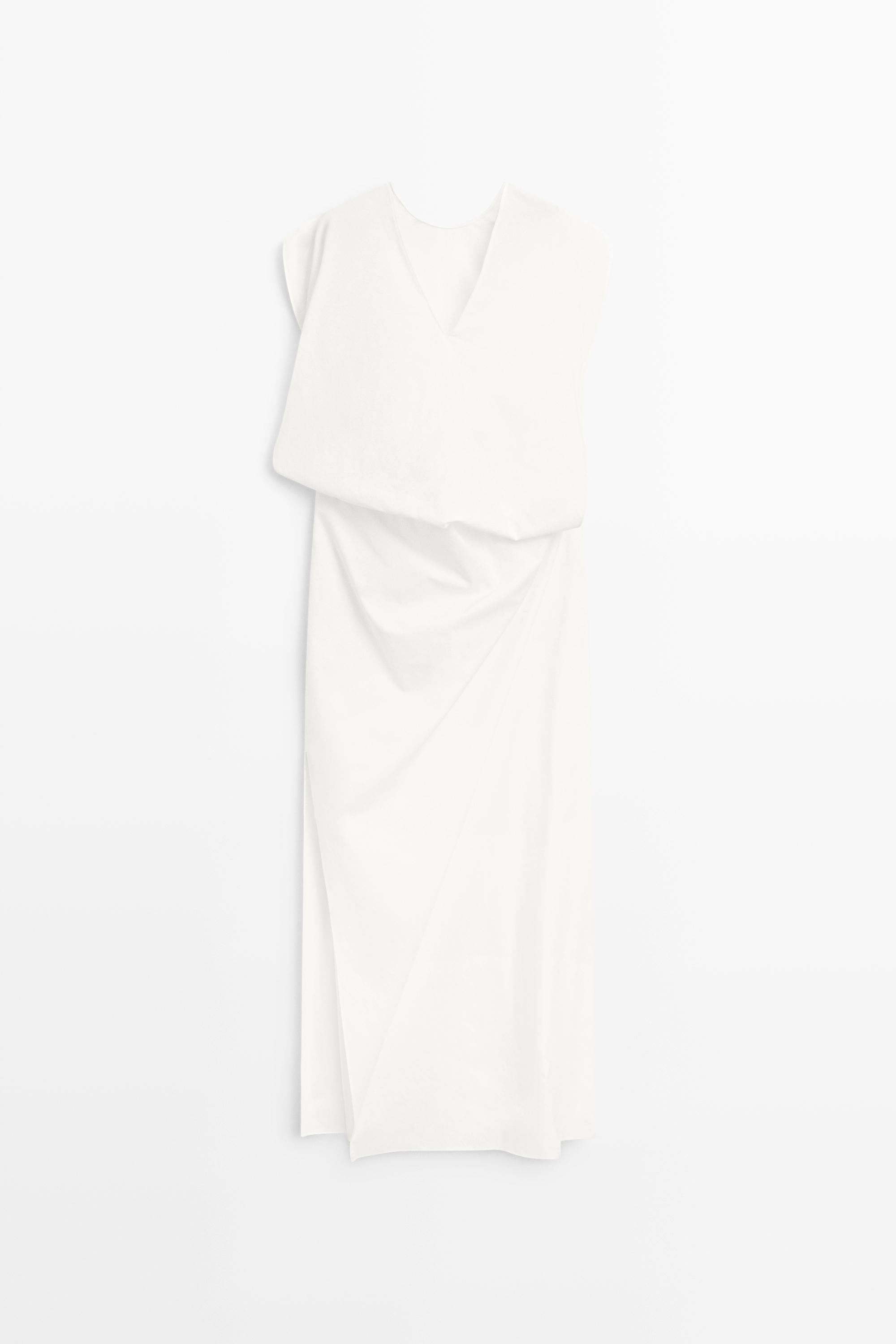 Asymmetric Dress - STUDIO — WHITE