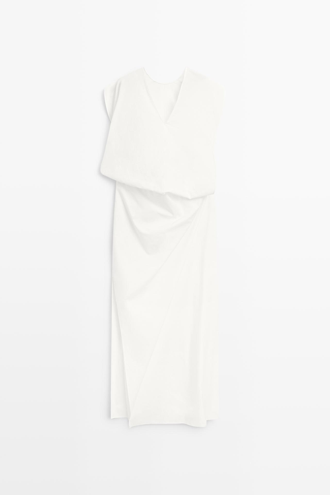 Asymmetric Dress - STUDIO — WHITE