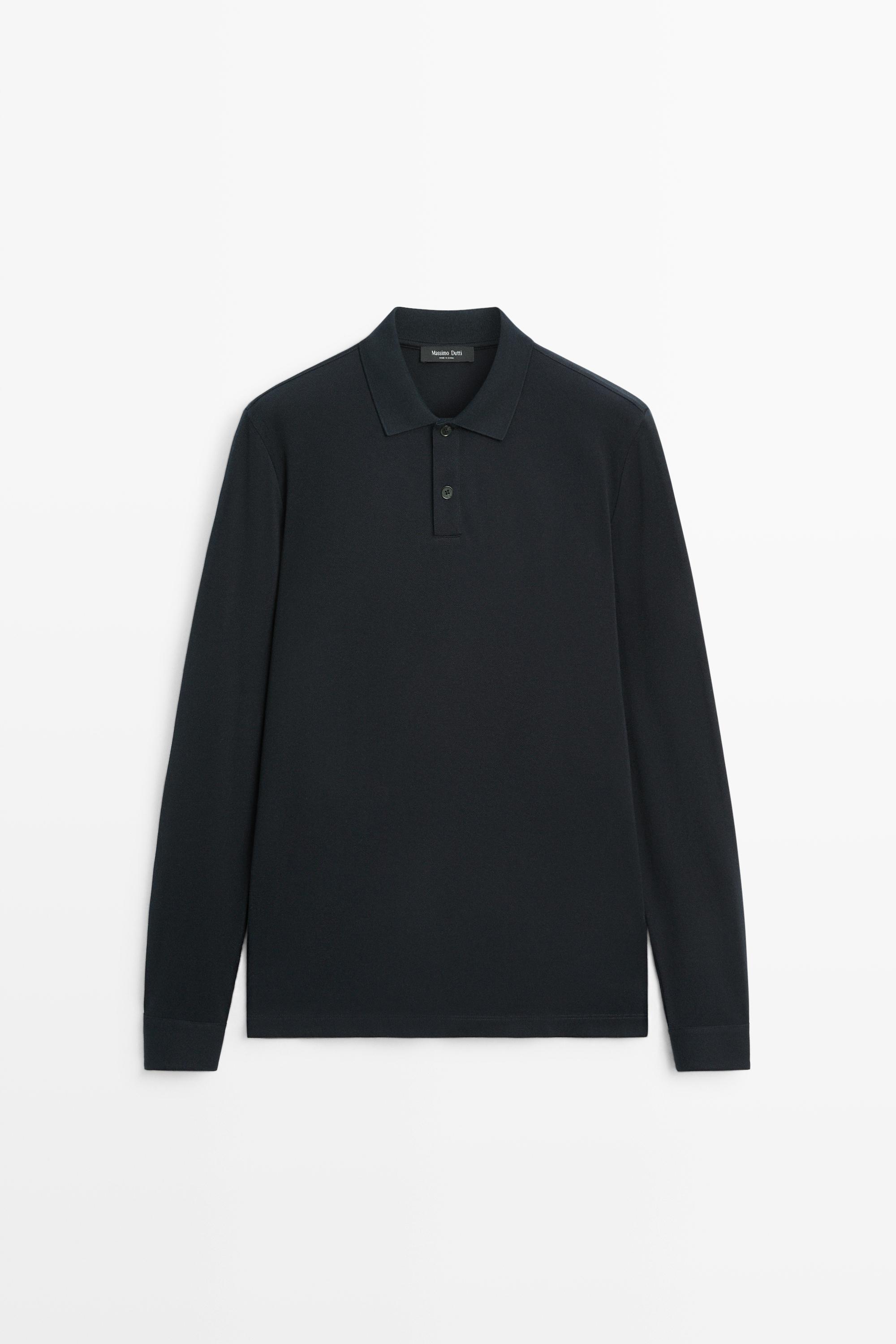 100% cotton micro-textured knit polo shirt