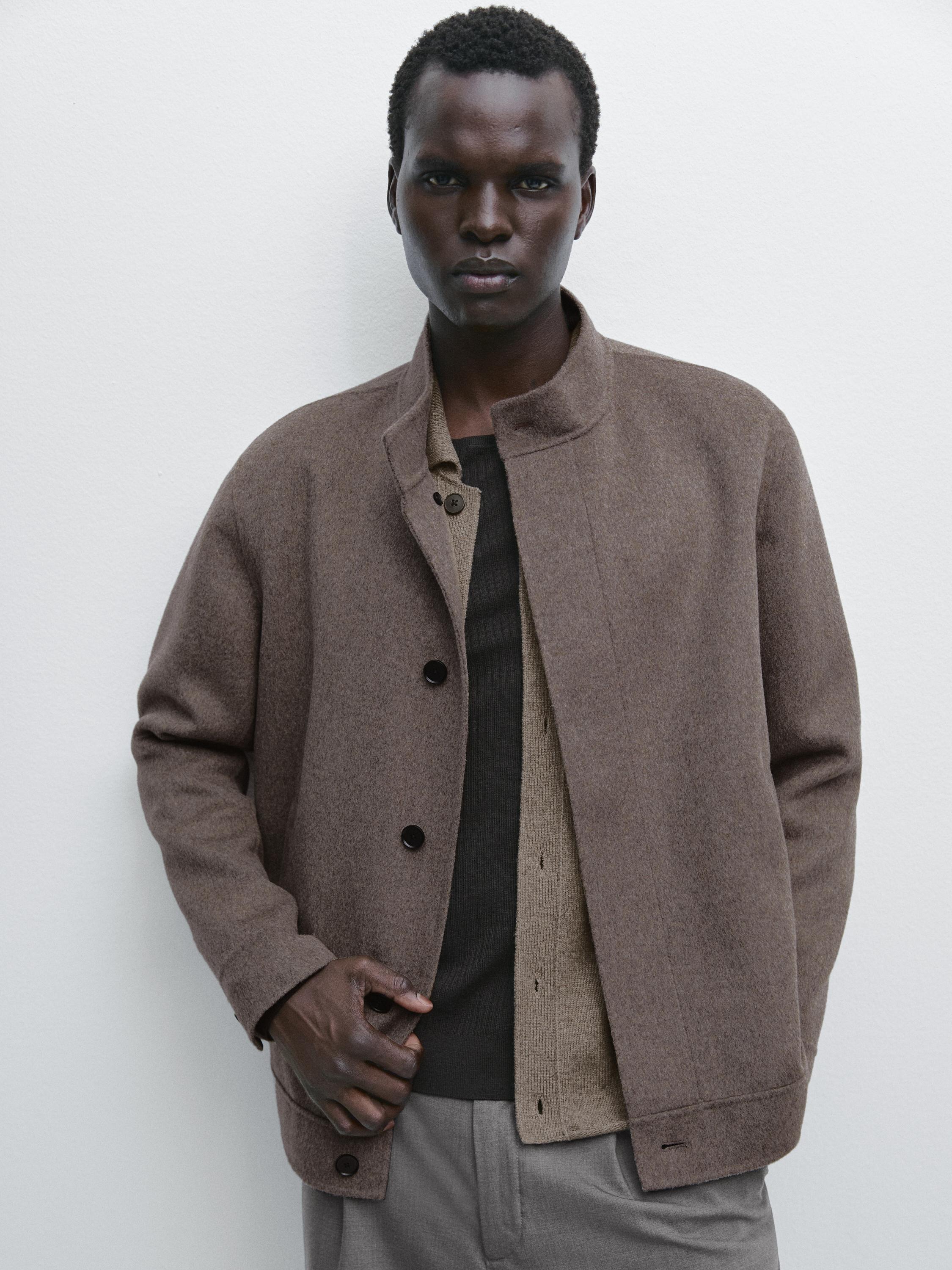 جاكيت مزدوج من الصوف المخلوط