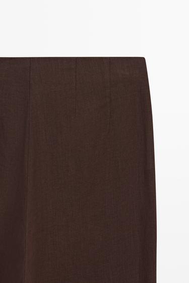 100% linen flowing pants — BROWN 4