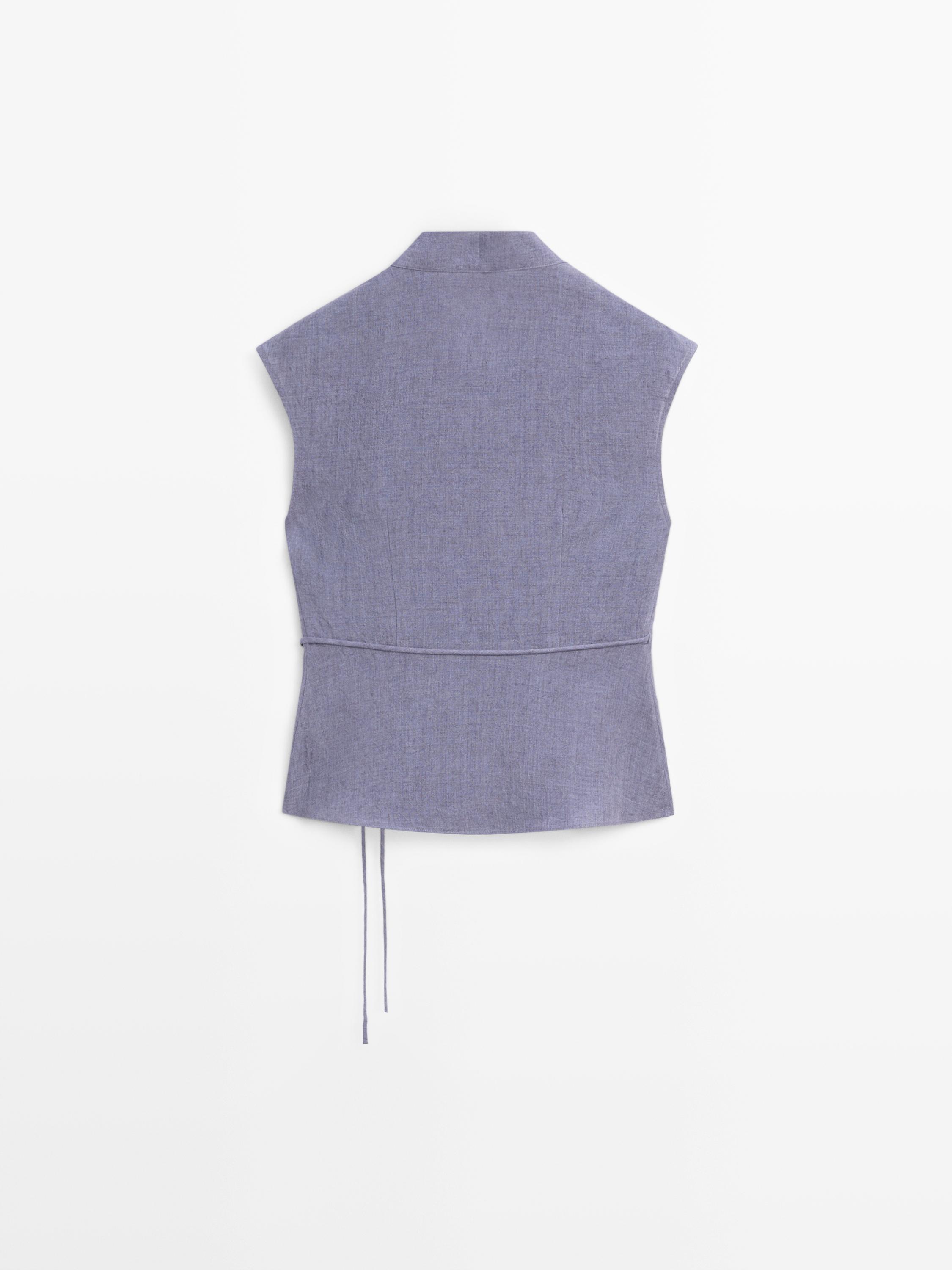 100% linen crossover waistcoat