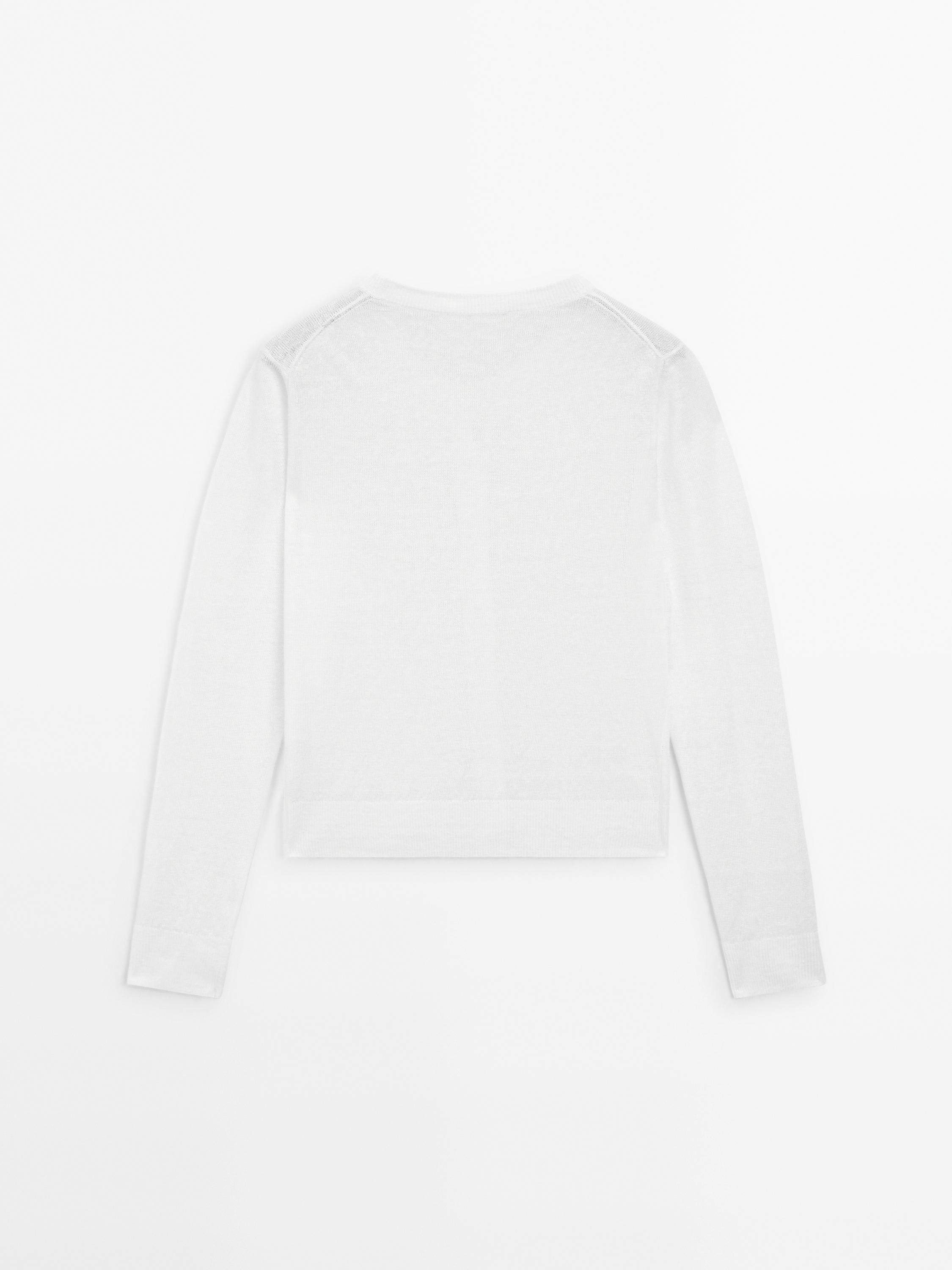 100% linen fine knit cardigan